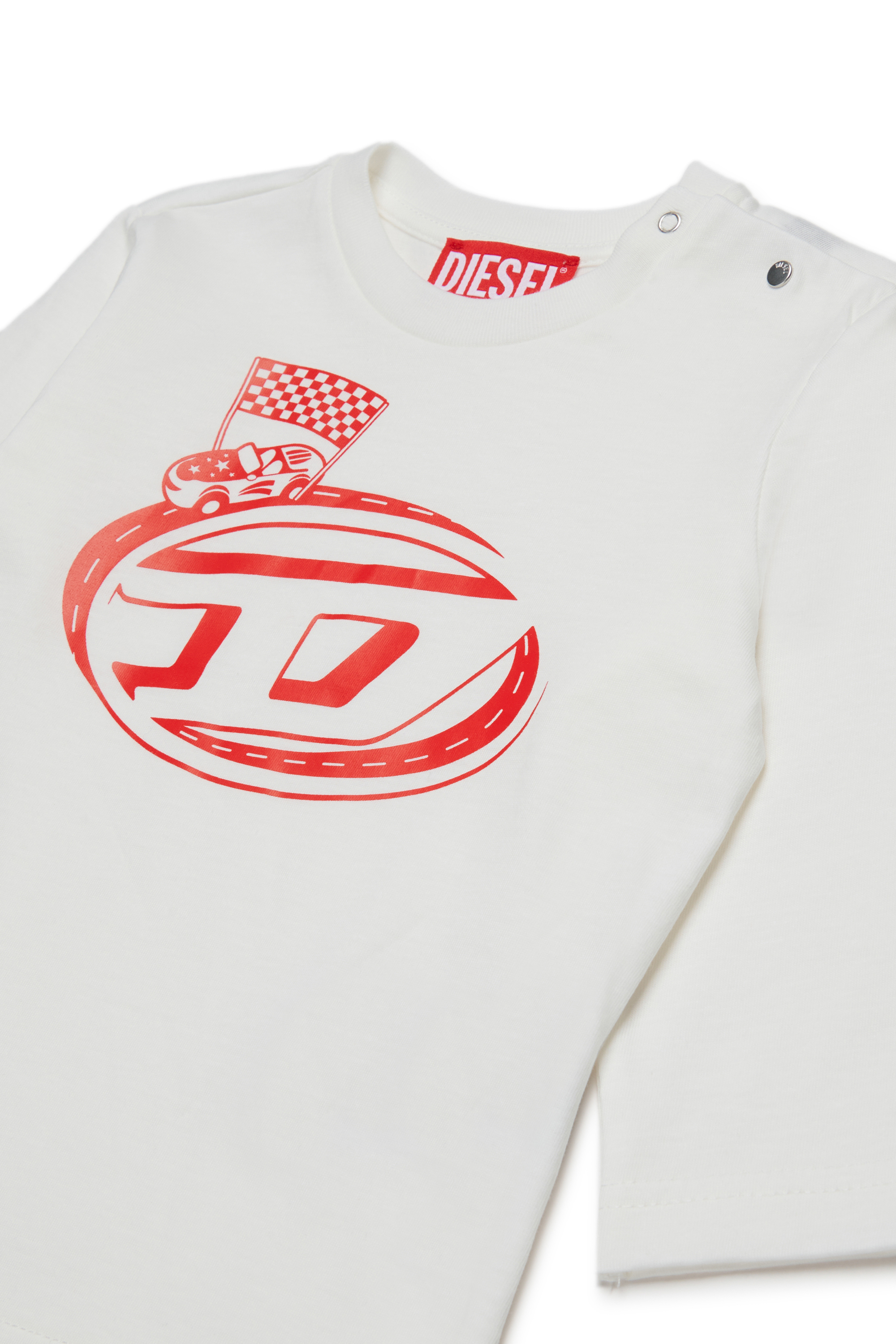 Diesel - TFILB, Camiseta de algodón con estampado gráfico Hombre in Blanco - 3