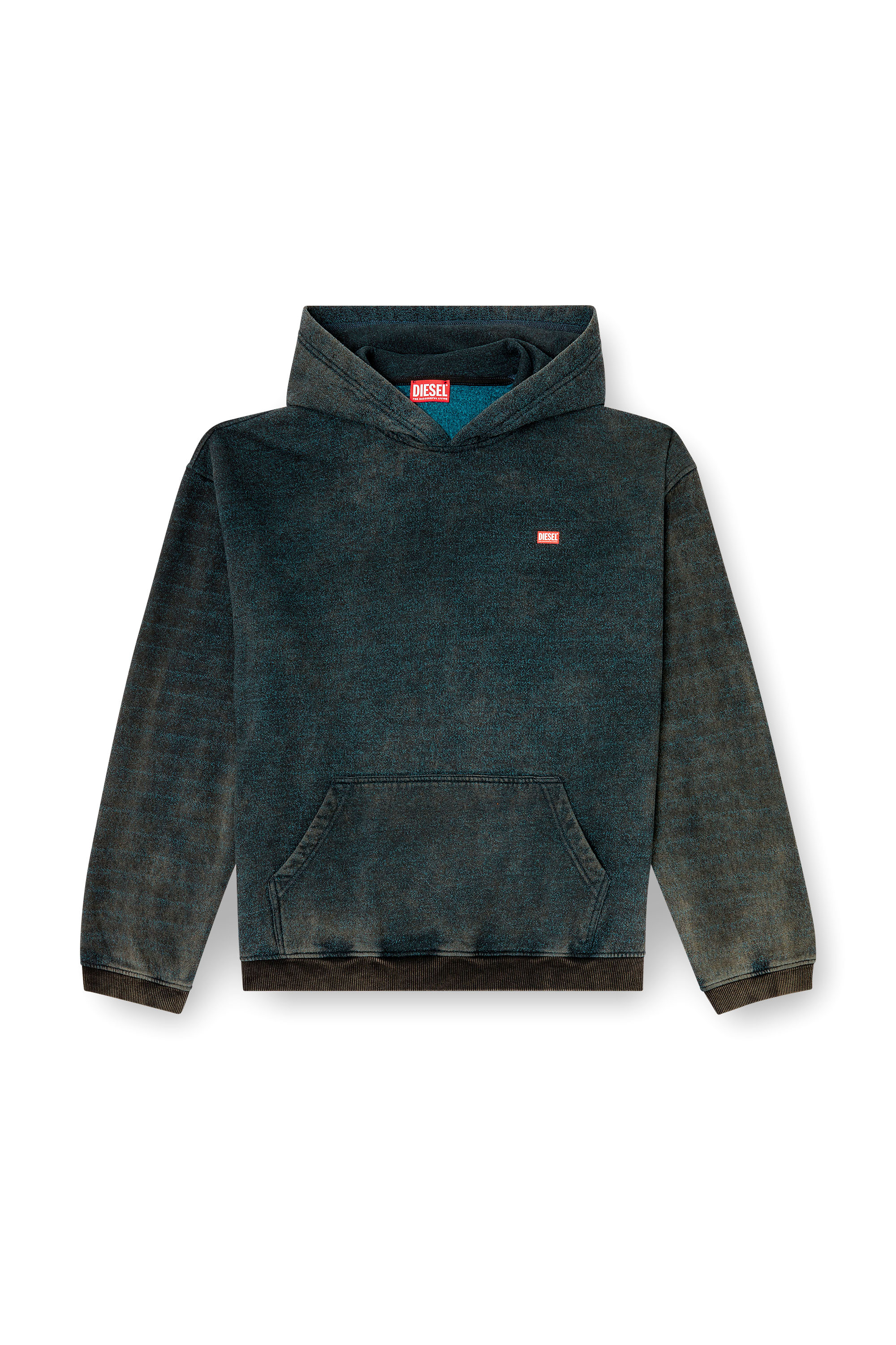 Diesel - S-KAI, Sudadera con capucha de algodón con bolsillo tipo canguro Hombre in Multicolor - 3