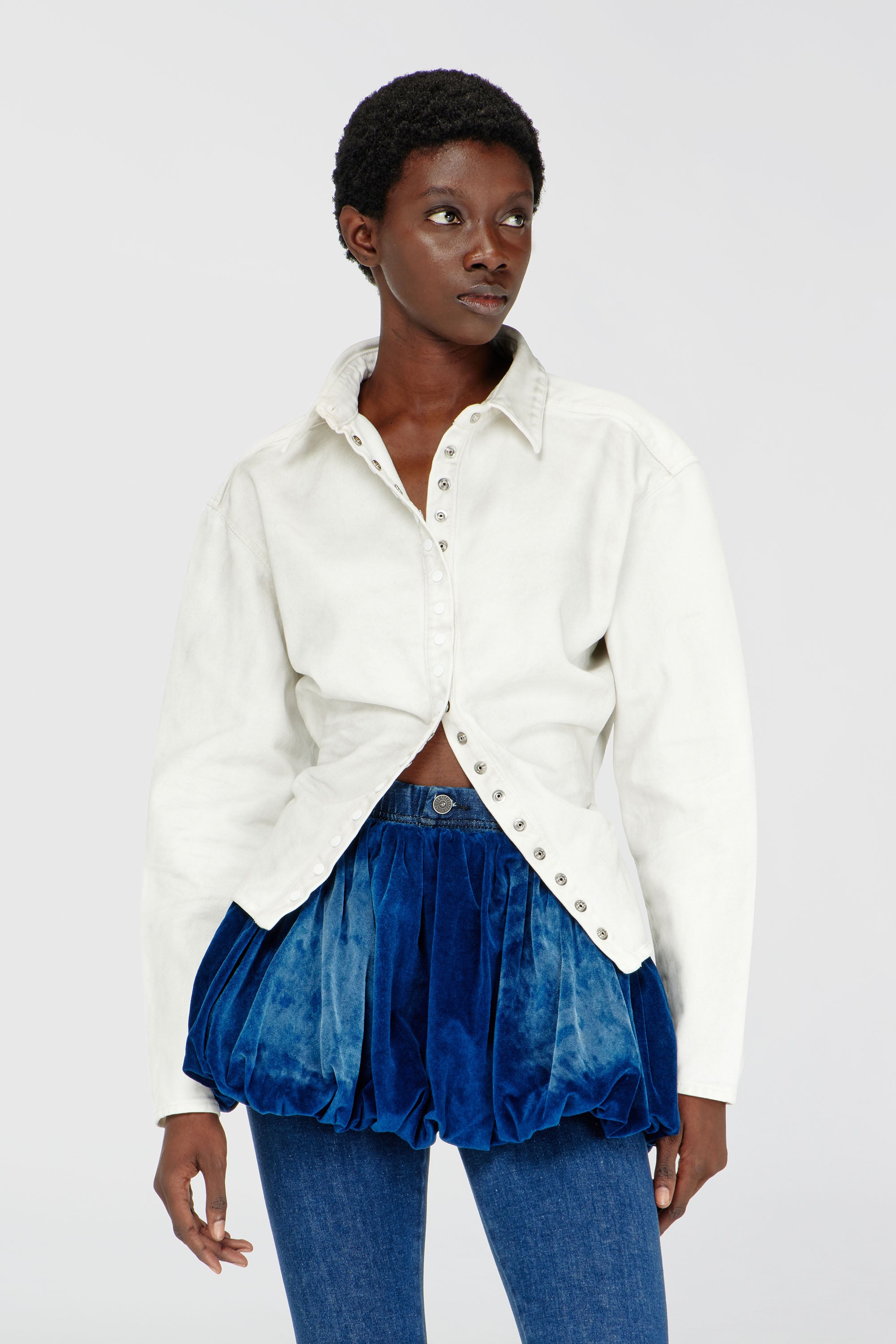 Diesel - DE-PLAZY-FSJ1, Camisa entallada de denim Mujer in Blanco - 1