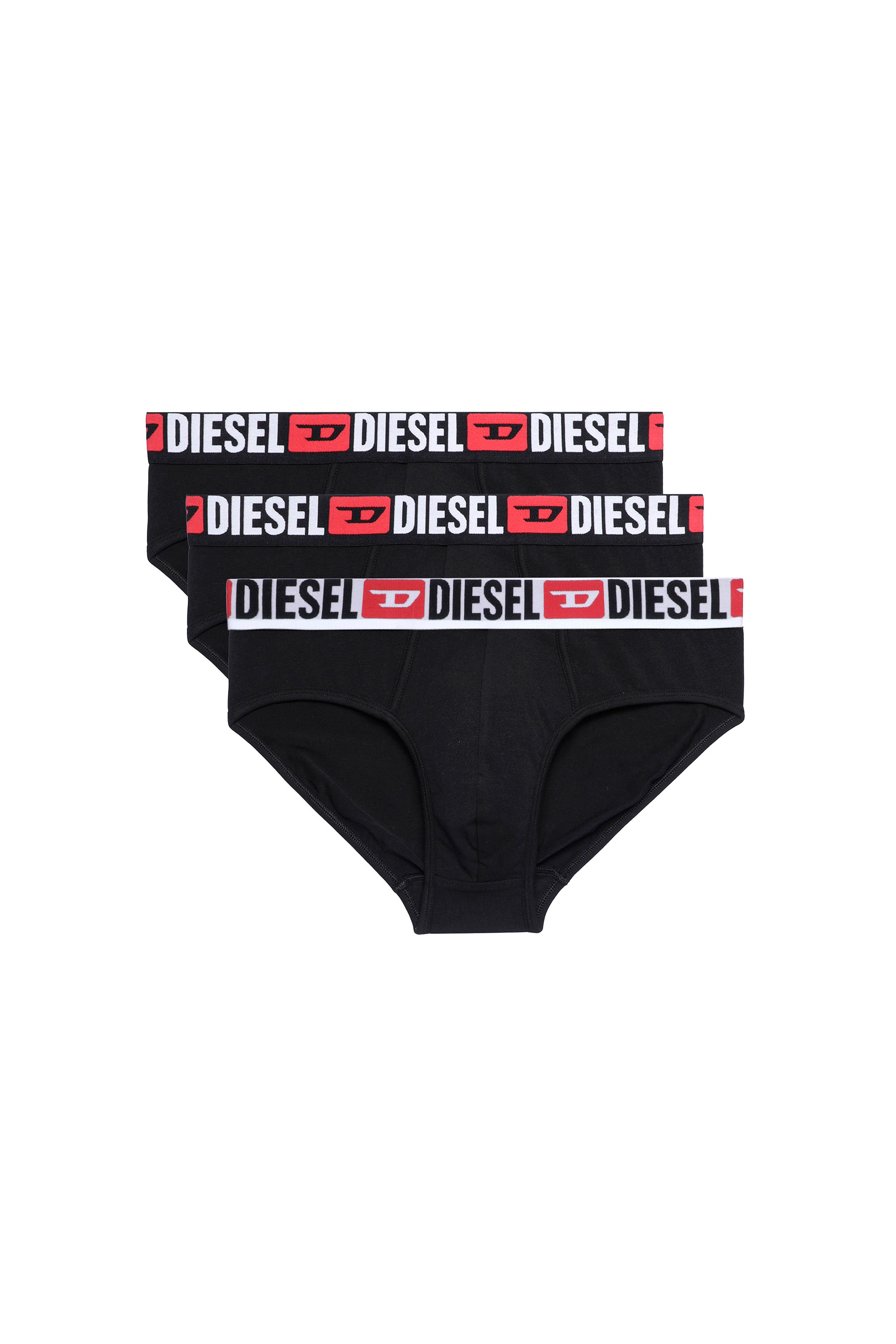 Diesel - UMBR-ANDRETHREEPACK, Hombre Set de tres calzoncillos de slip de color liso in Negro - Image 1