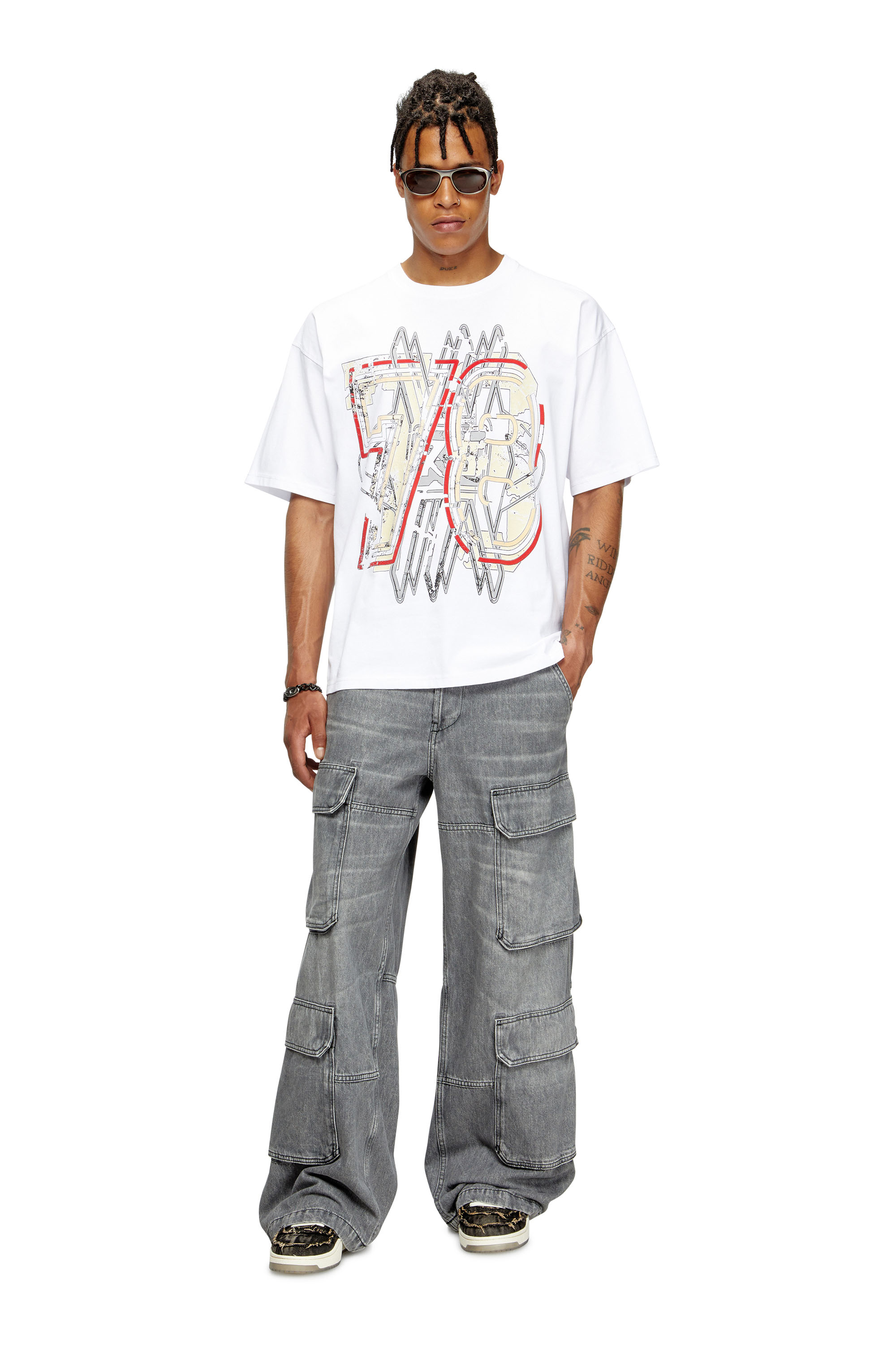 Diesel - T-BOXT-T8, Camiseta con estampado 78 Hombre in Blanco - 2