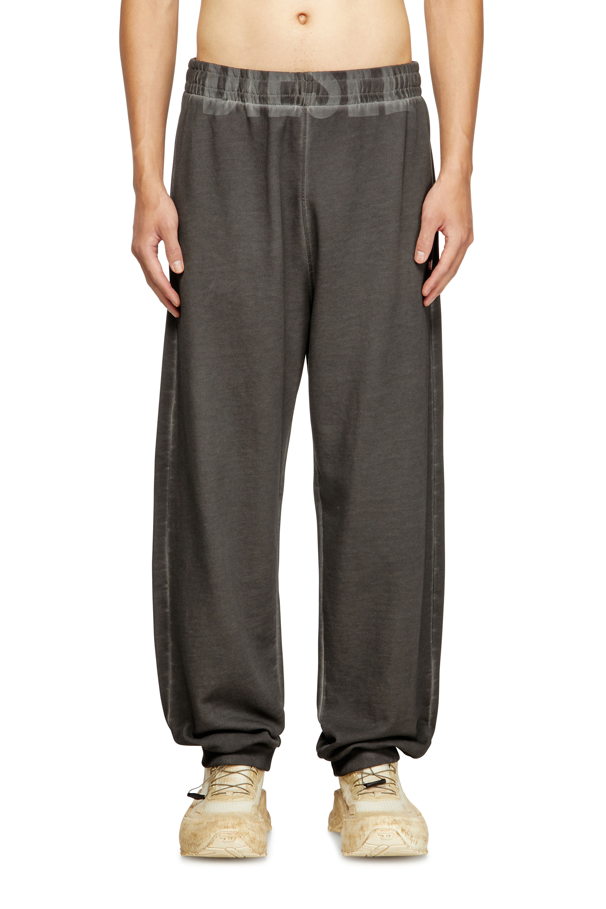 Diesel - P-MARKY-CUFF-T1, Joggers de algodón con cordón en la cintura Hombre in Gris - 1
