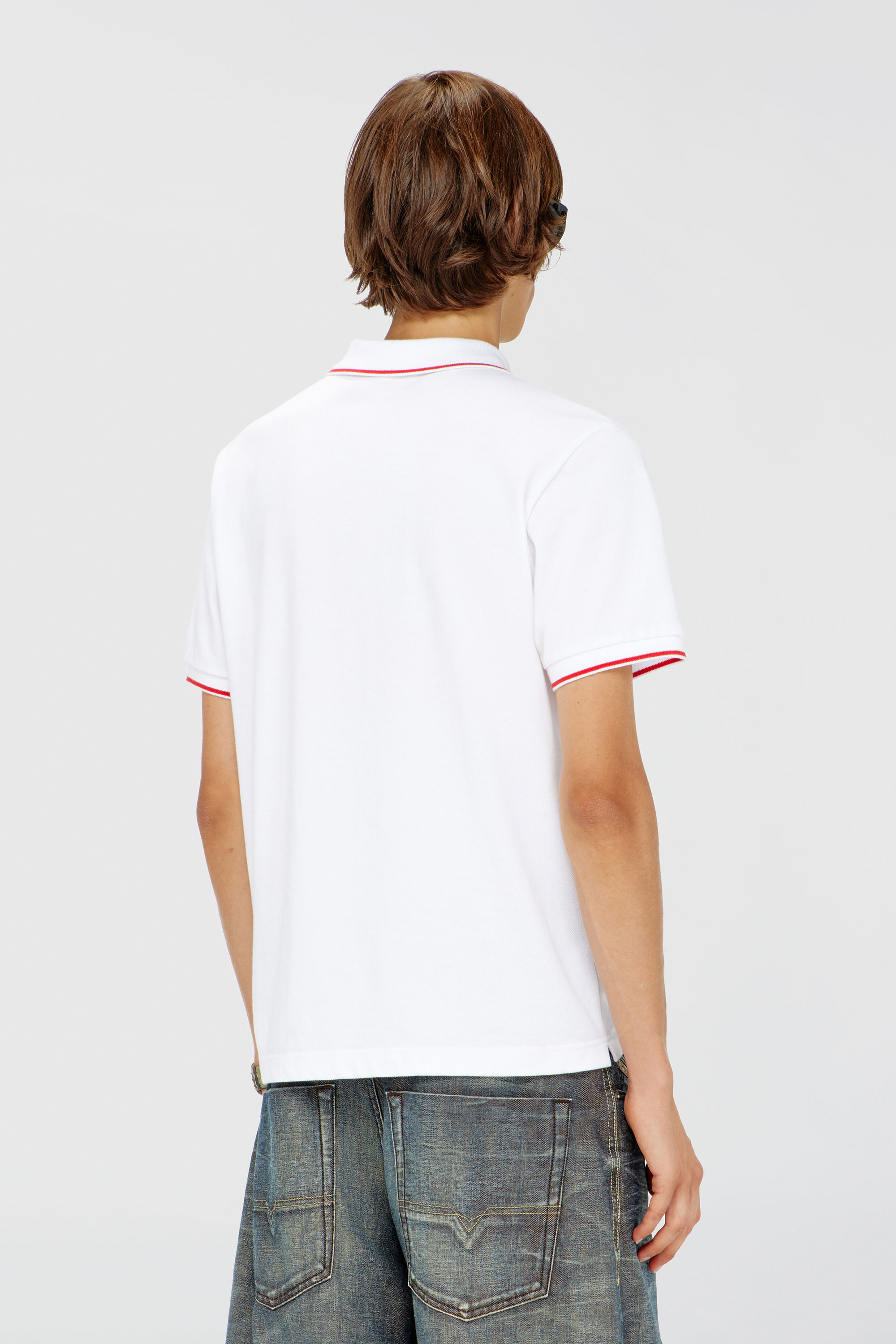 Diesel - T-FERRY-MICRODIV, Polo con peque&ntilde;o bordado Diesel Hombre in Blanco - 4