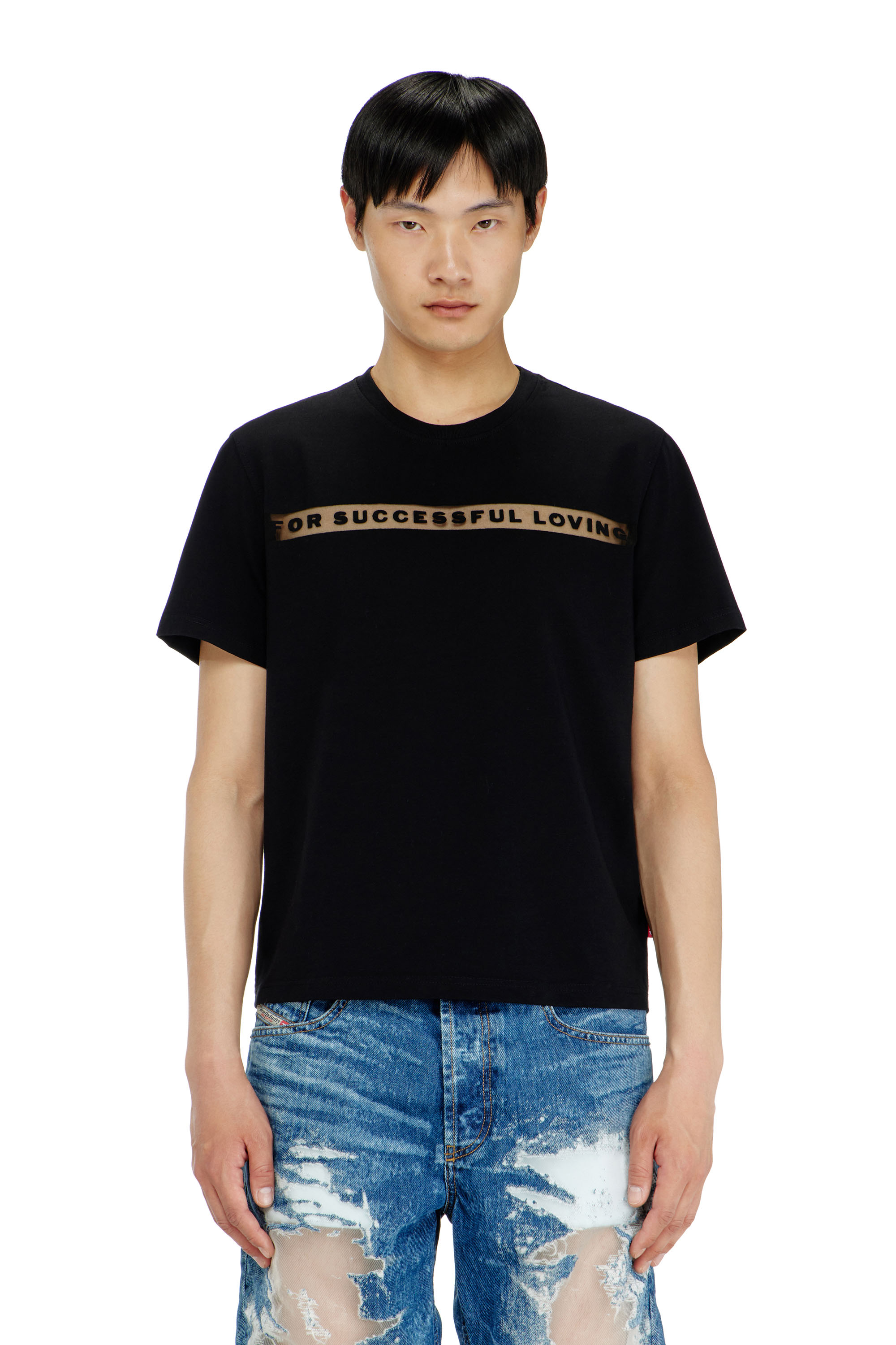 Diesel - PR-T-NOTS-CHI-R, Camiseta con logo For Successful Loving Unisex in Negro - 3
