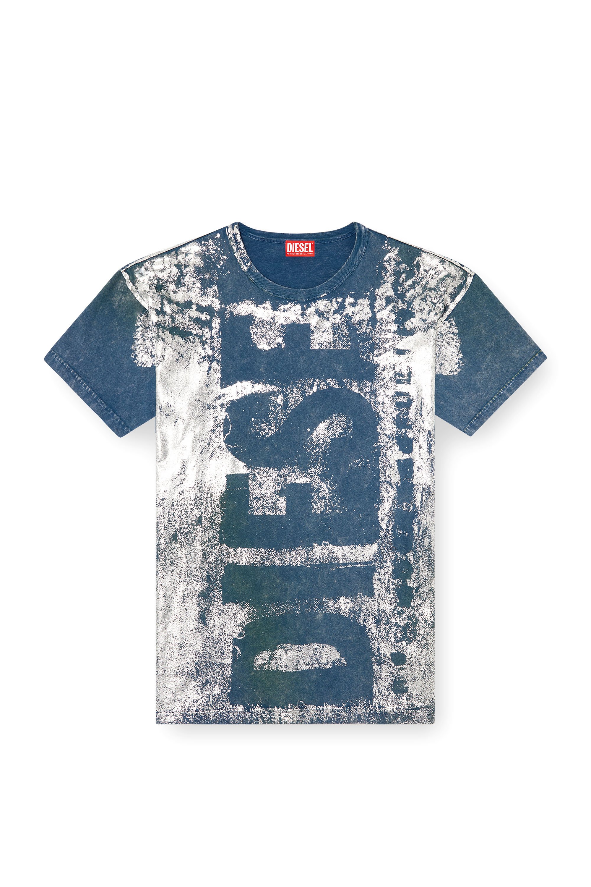 Diesel - T-BOXT-R2, Camiseta con el logotipo y efectos metálicos Hombre in Azul marino - 3