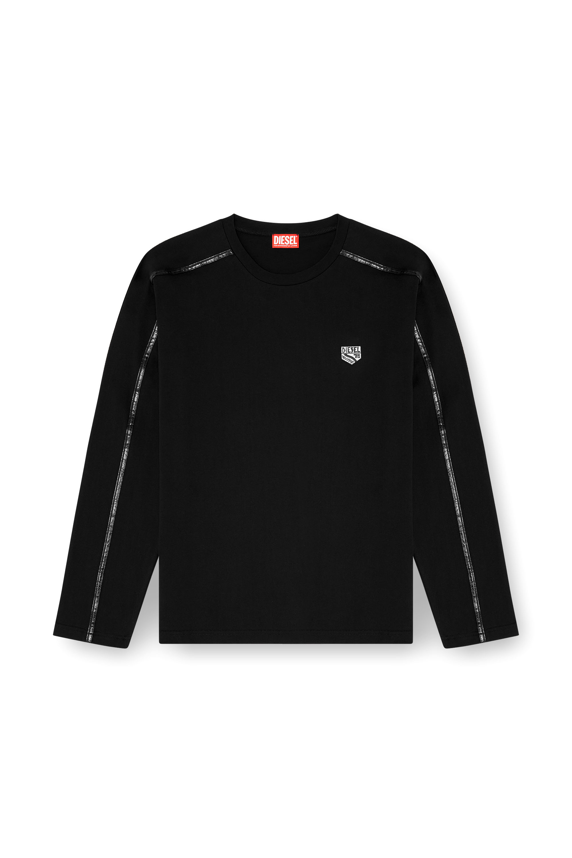Diesel - T-NORM-LS-FL, Camiseta de manga larga con ribetes a tono Hombre in ToBeDefined - 3