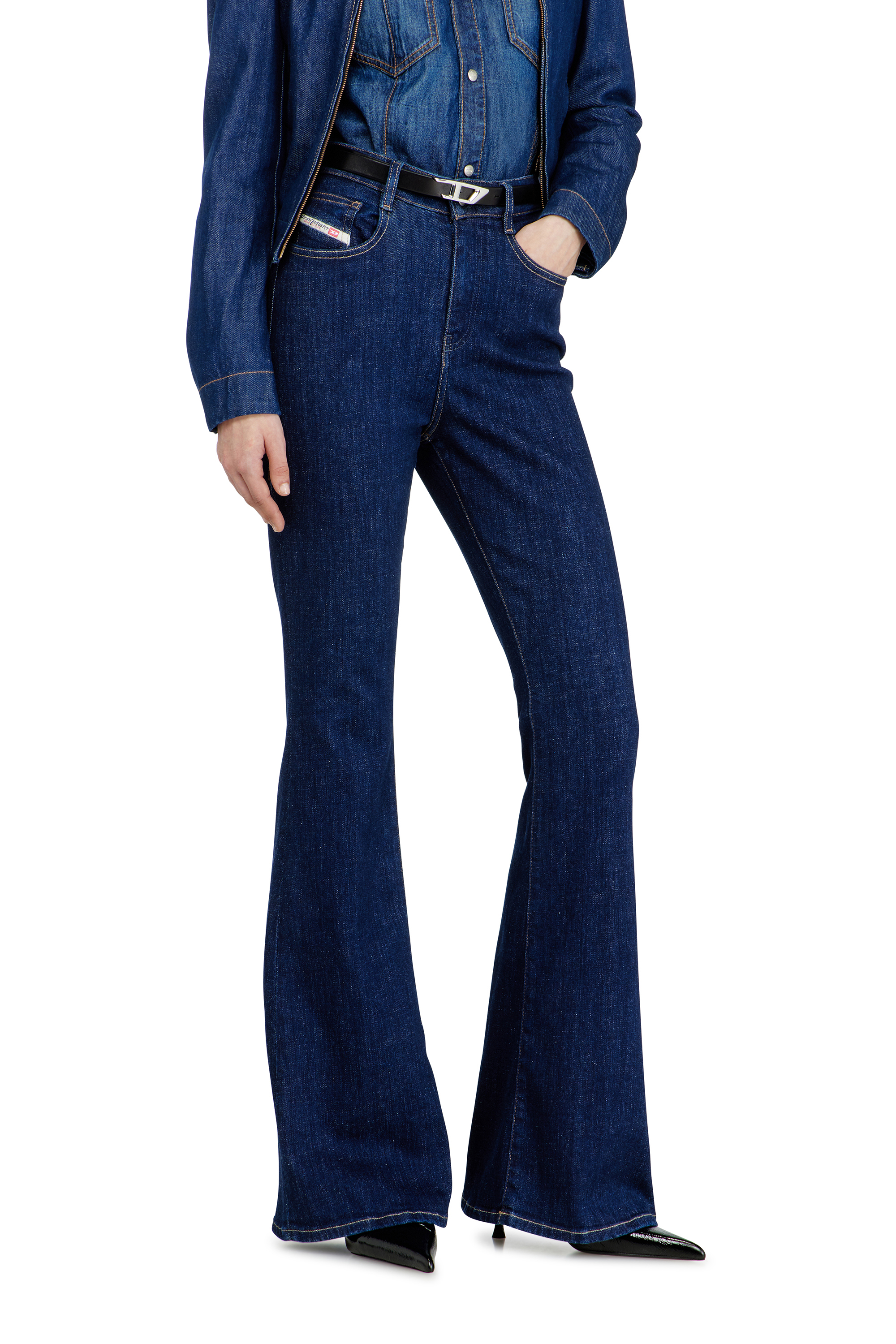 Diesel - Bootcut Jeans 1973 D-Partt 09Q03 Mujer, Azul Oscuro - 7