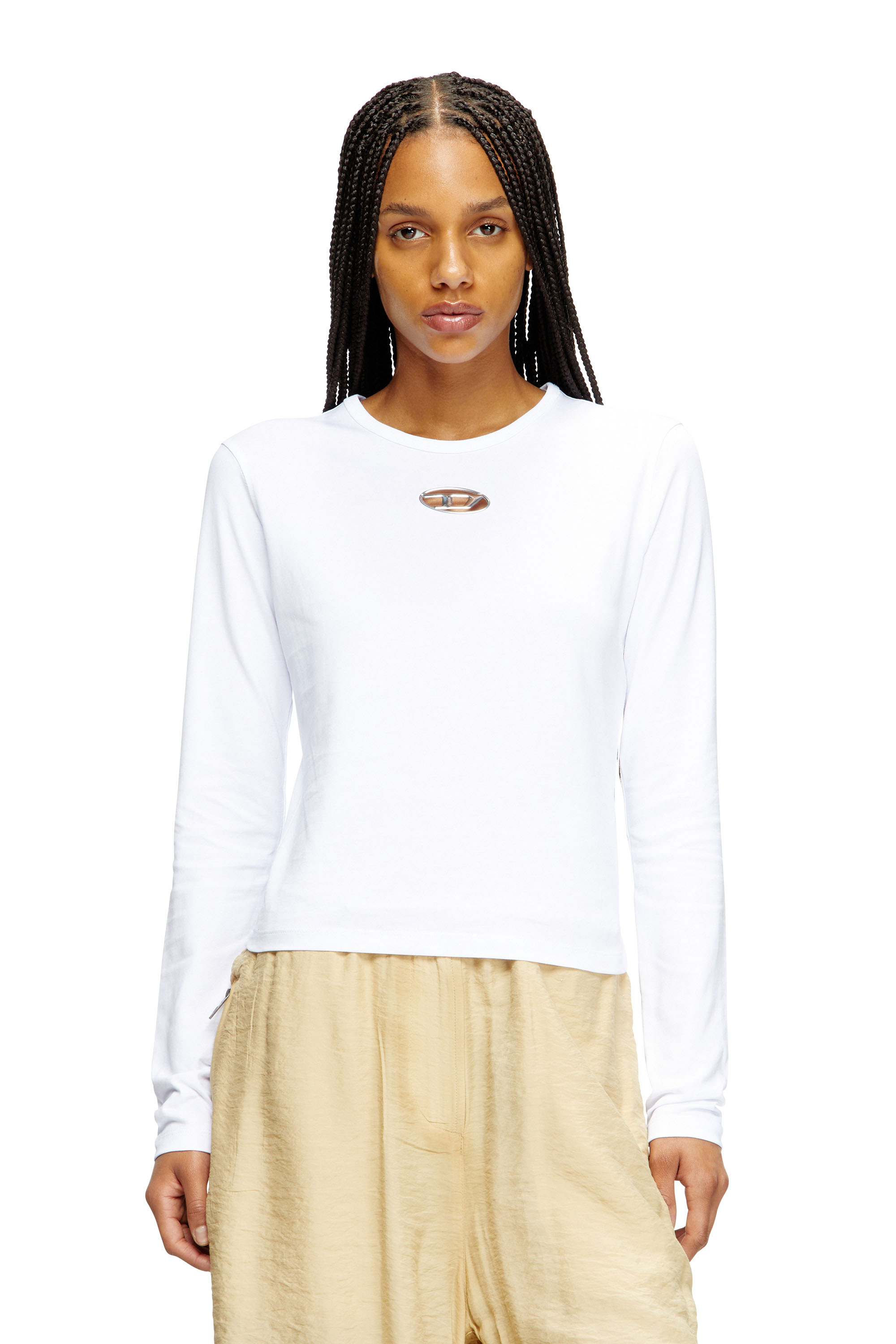 Diesel - T-UNCUTIE-LONG-LS-OD, Top de manga larga con recorte Oval D Mujer in ToBeDefined - 1