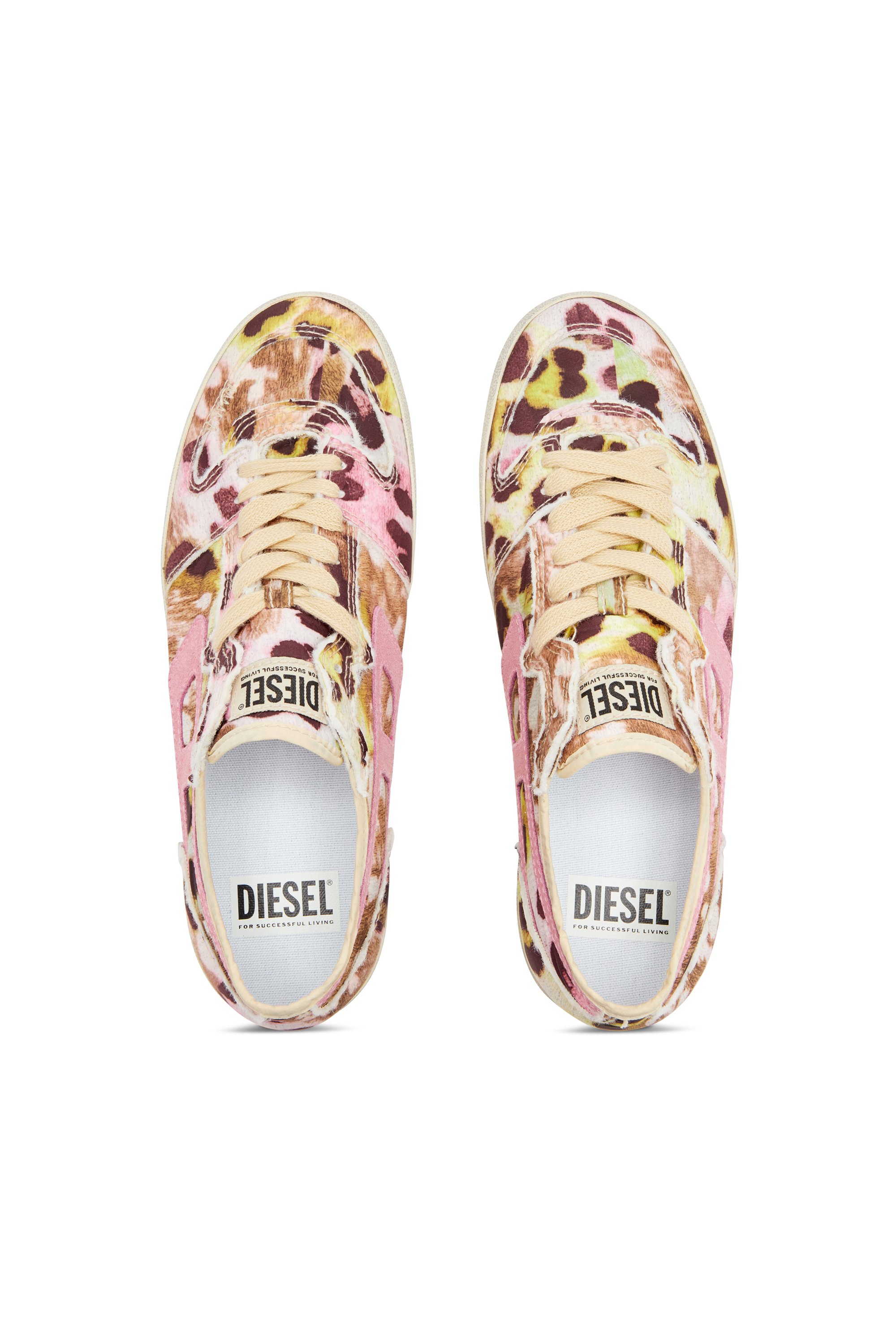 Diesel - S-LEROJI D-1 LOW W, Deportivas desgastadas de nailon estampado Mujer in Multicolor - 5