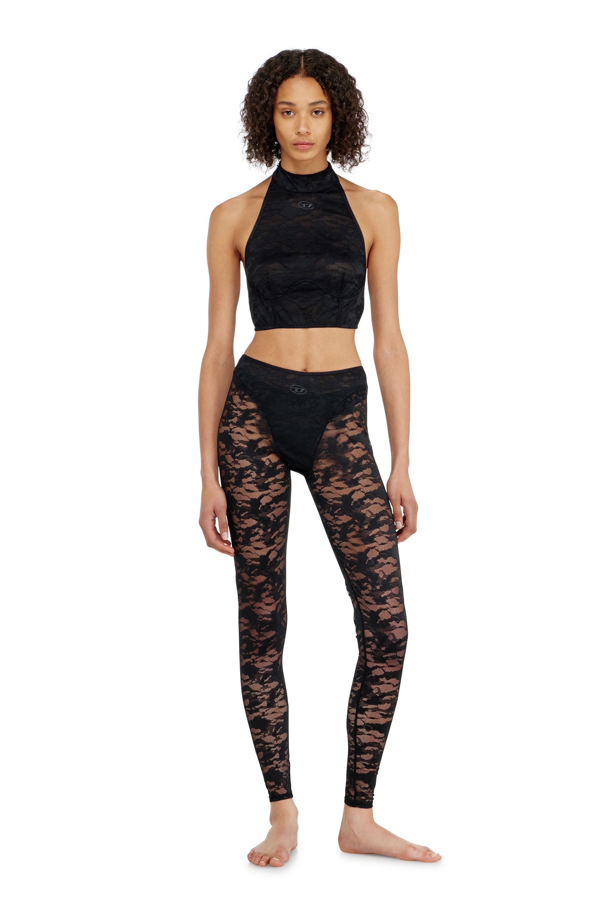 Diesel - MARCIA-UTLT, Bralette de encaje con cuello halter Mujer in Negro - 3