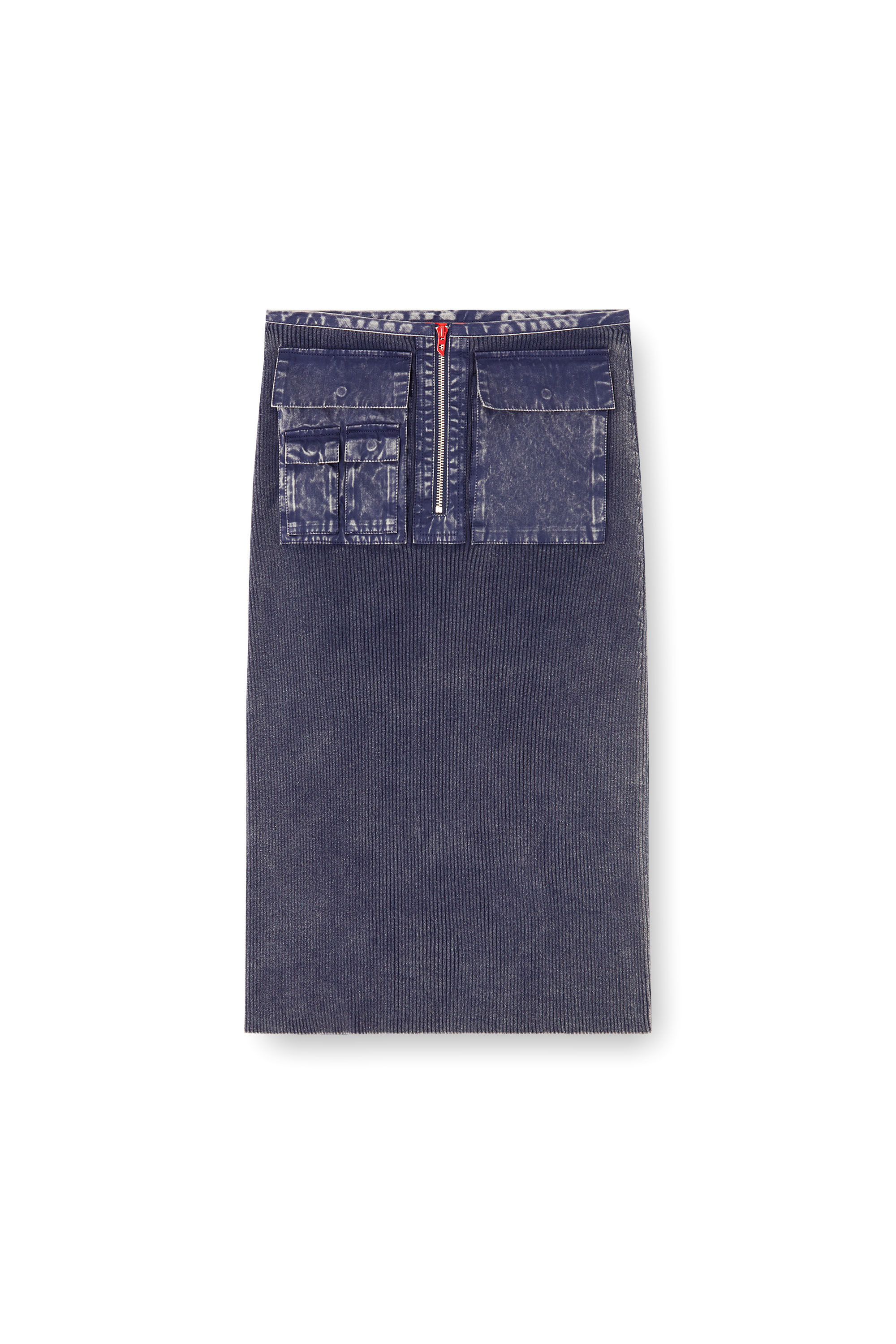 Diesel - M-MERYN, Falda midi tejida con bolsillos cargo de denim Mujer in ToBeDefined - 3