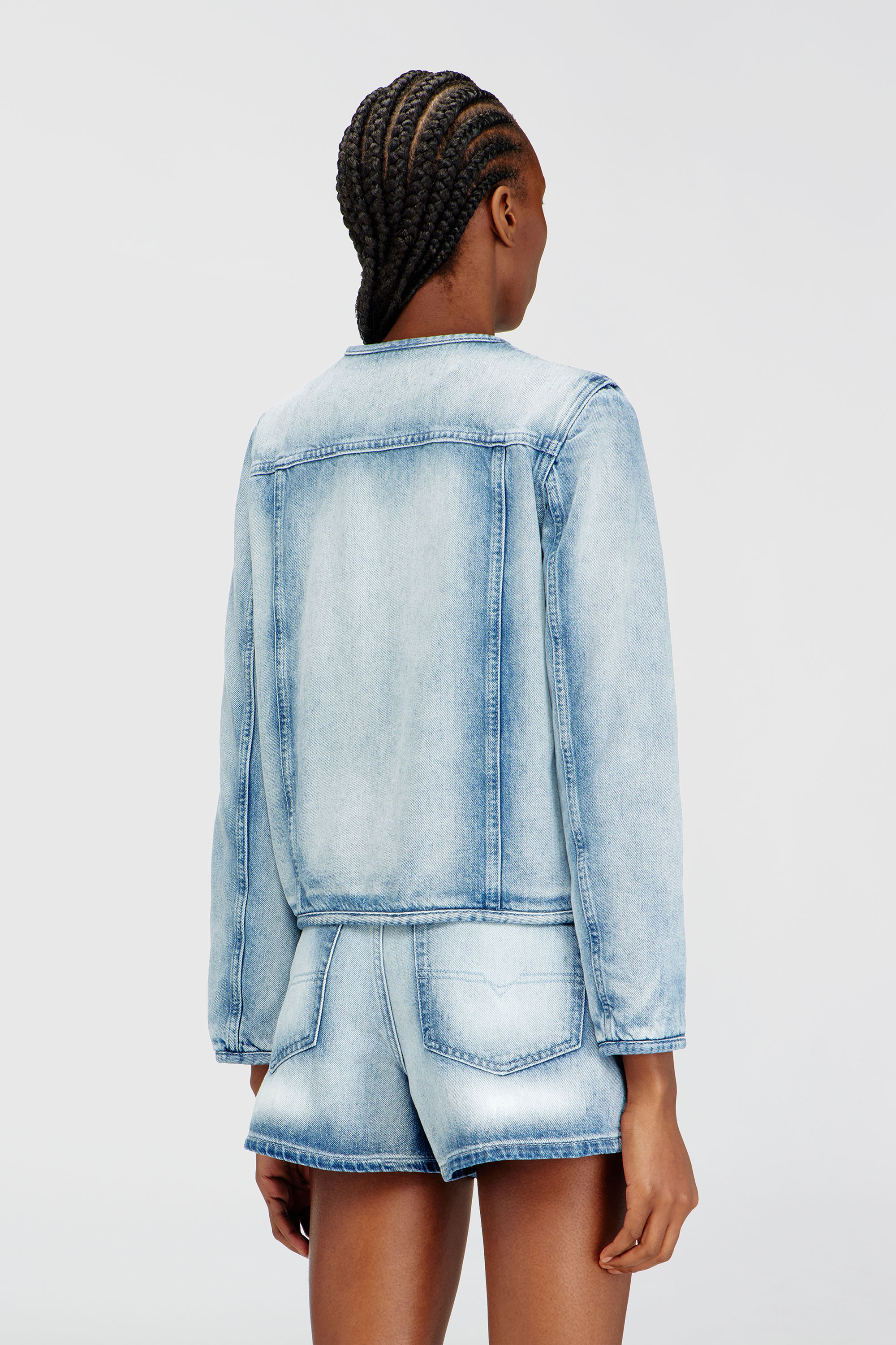 Diesel - DE-GRAFY-FSI1, Chaqueta de denim skeleton de peso medio-ligero Mujer in Azul marino - 4