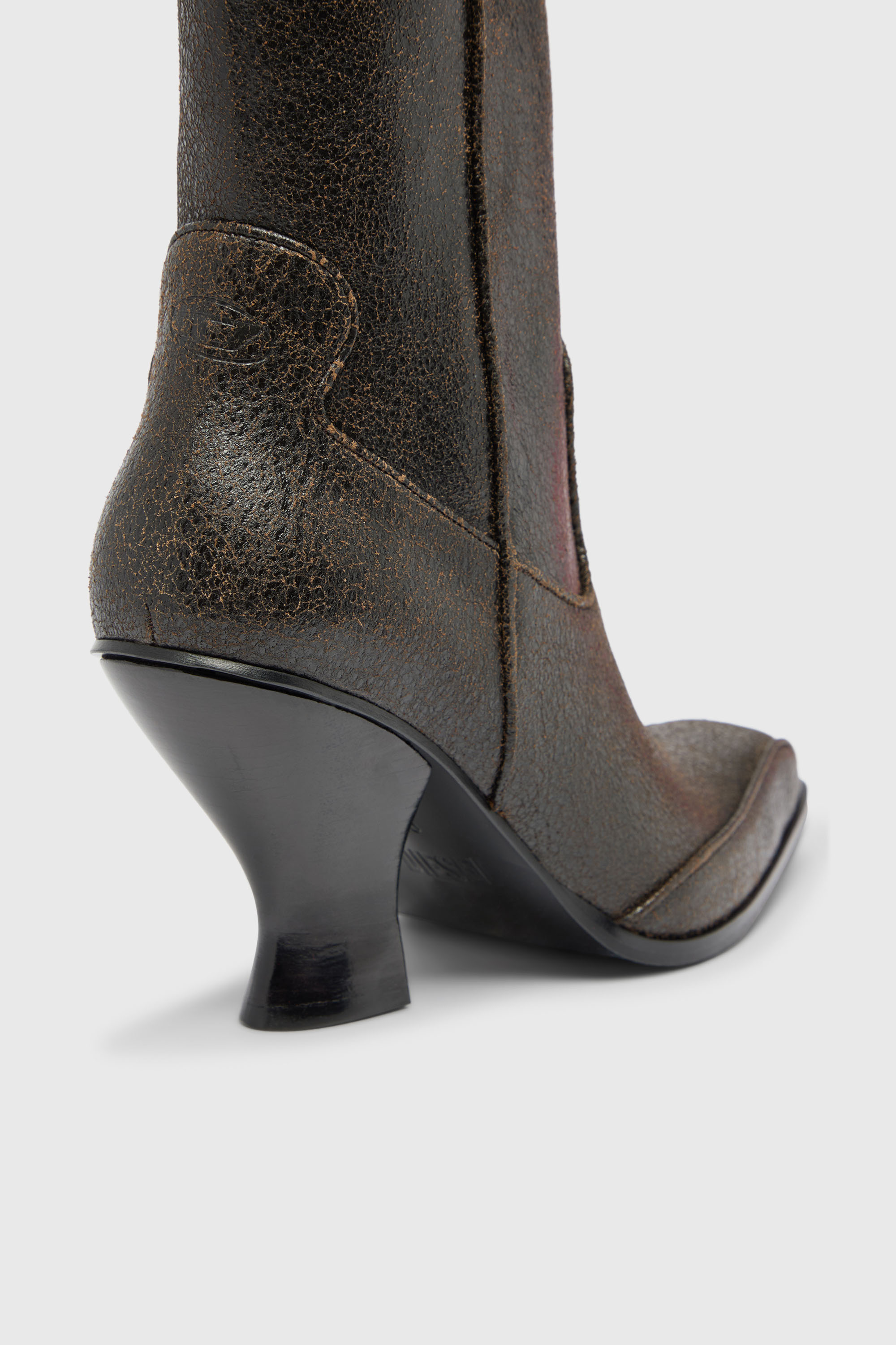 Diesel - D-LUFFY-75-AB, D-Luffy - Botines de piel craquelada Mujer in Marr&oacute;n - 5