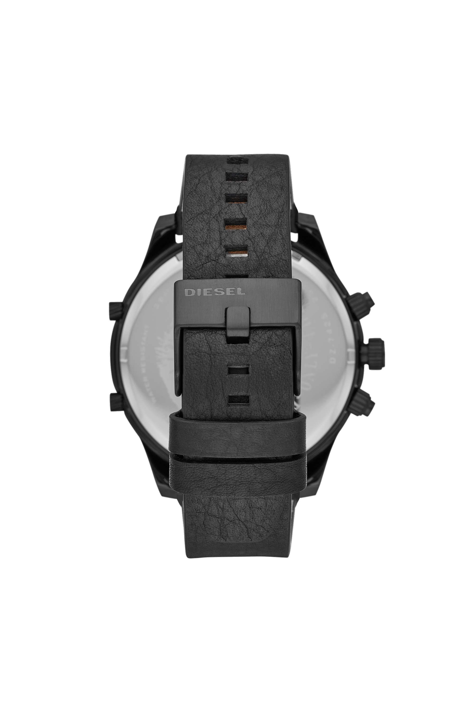 Diesel - DZ7425, Man's Boltdown three-hand black leather watch in Black - 2