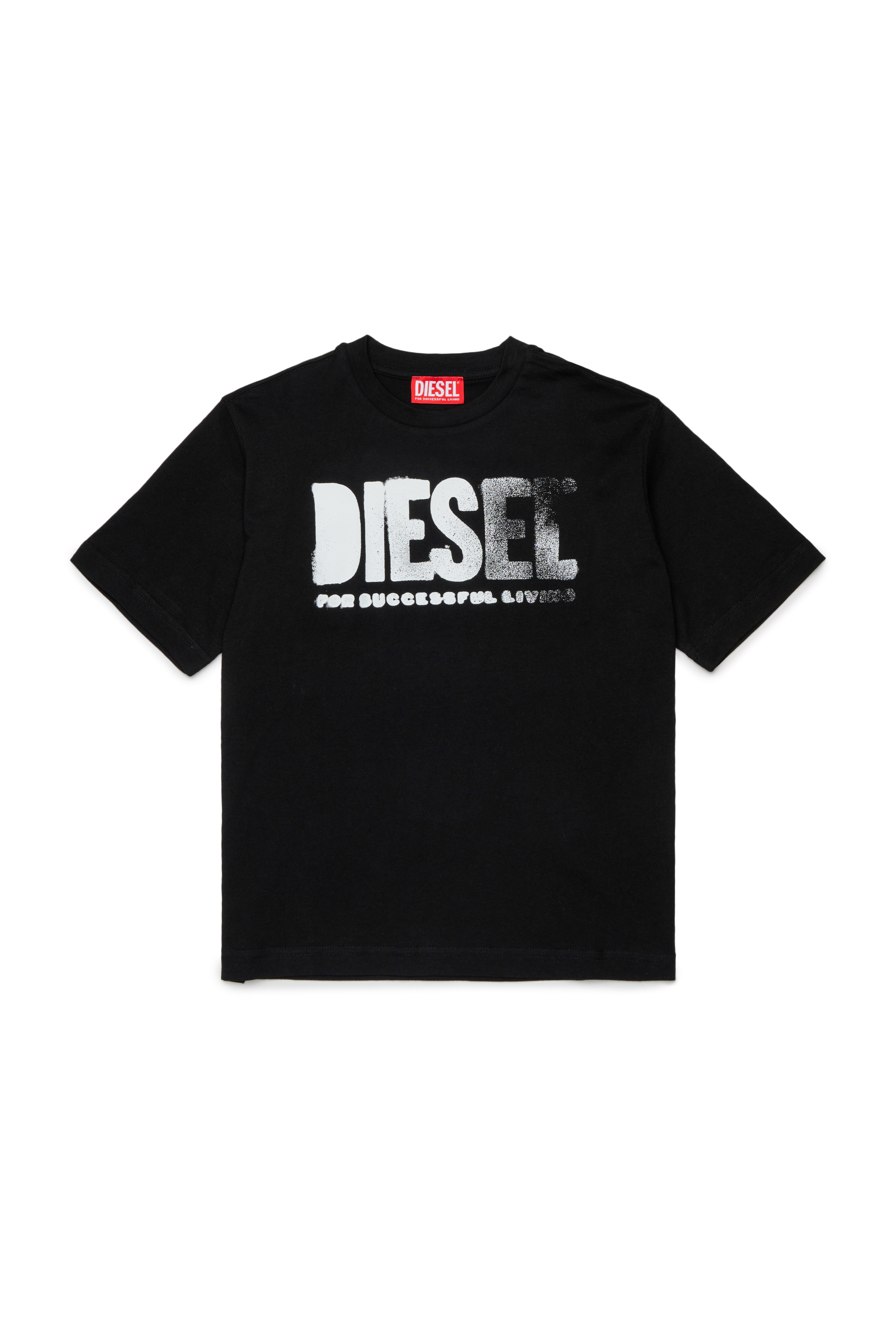 Diesel - THIDE OVER, Camiseta con estampado degradado Hombre in Negro - 1