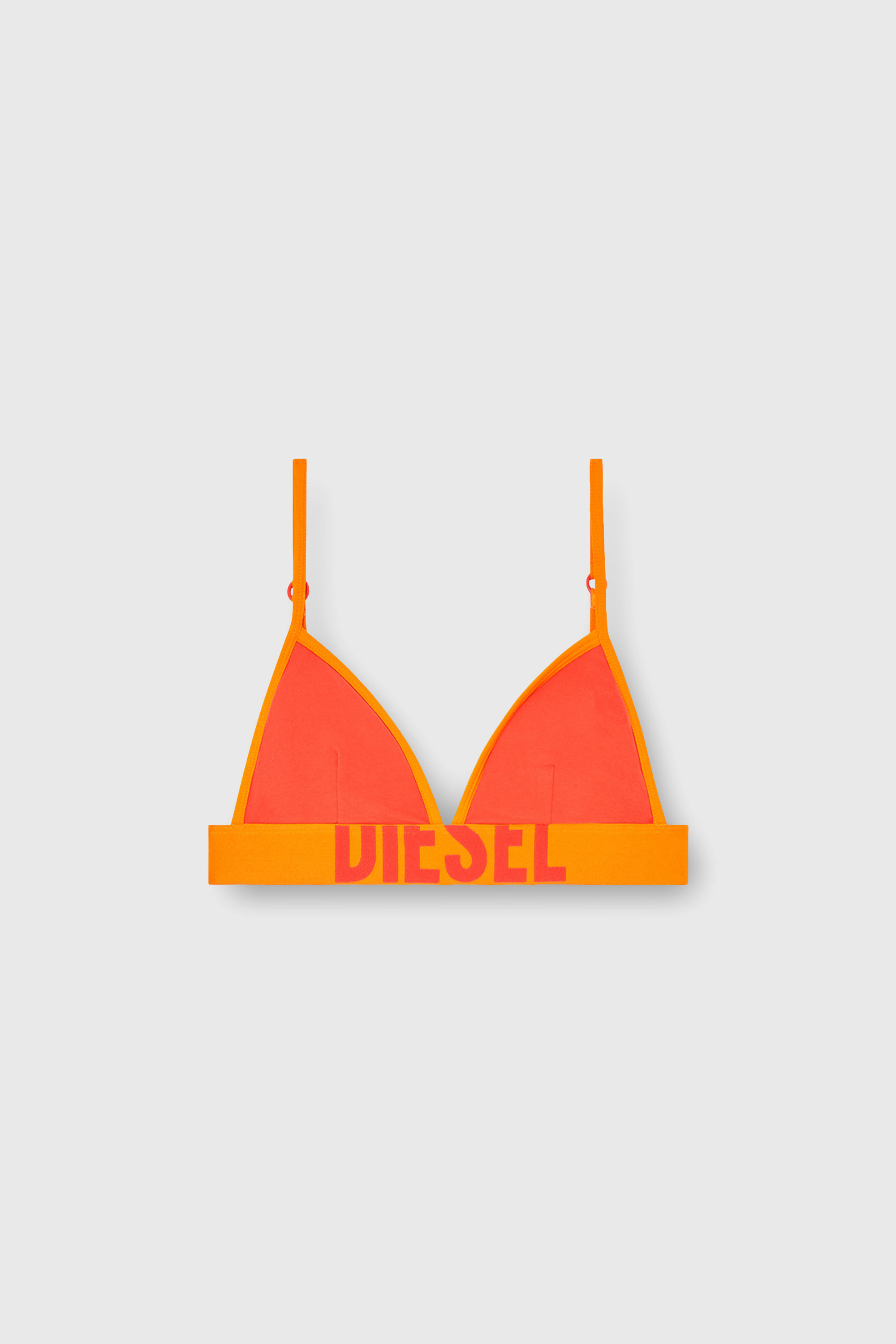 Diesel - CORA-D-POP, Sujetador triangular de algod&oacute;n bicolor Mujer in Naranja - 2