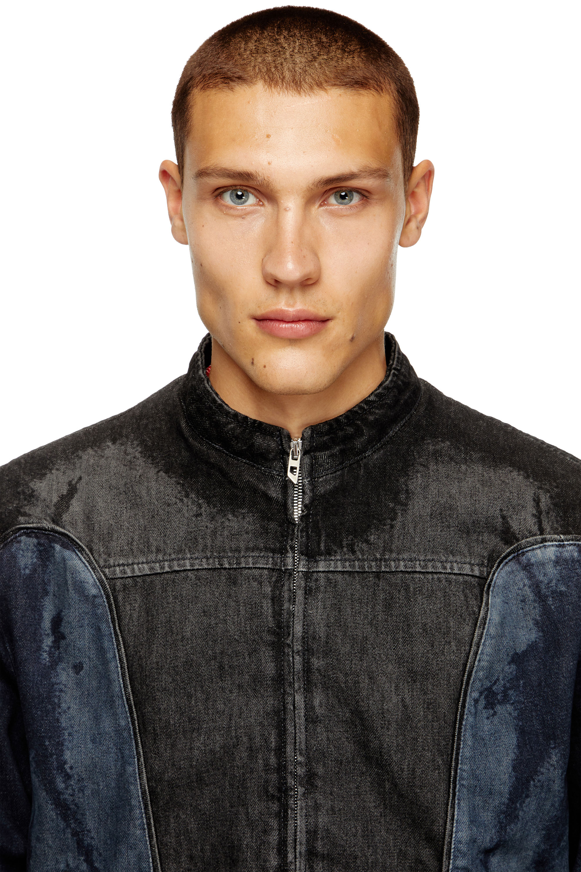 Diesel - D-BLENK-S, Chaqueta de estilo biker en denim bicolor Hombre in Multicolor - 5