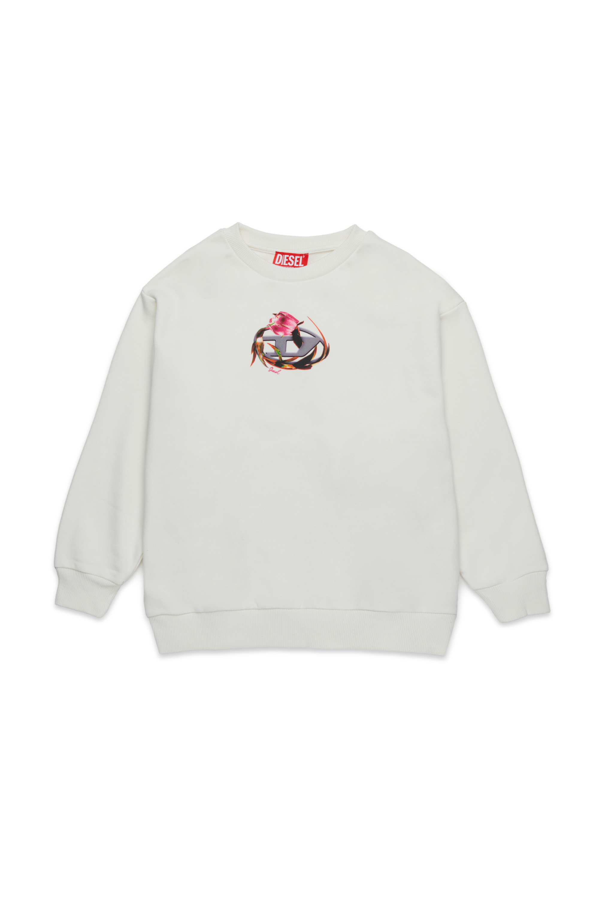 Diesel - SERUFFIX, Sudadera con logotipo Oval D floral Mujer in Blanco - 1