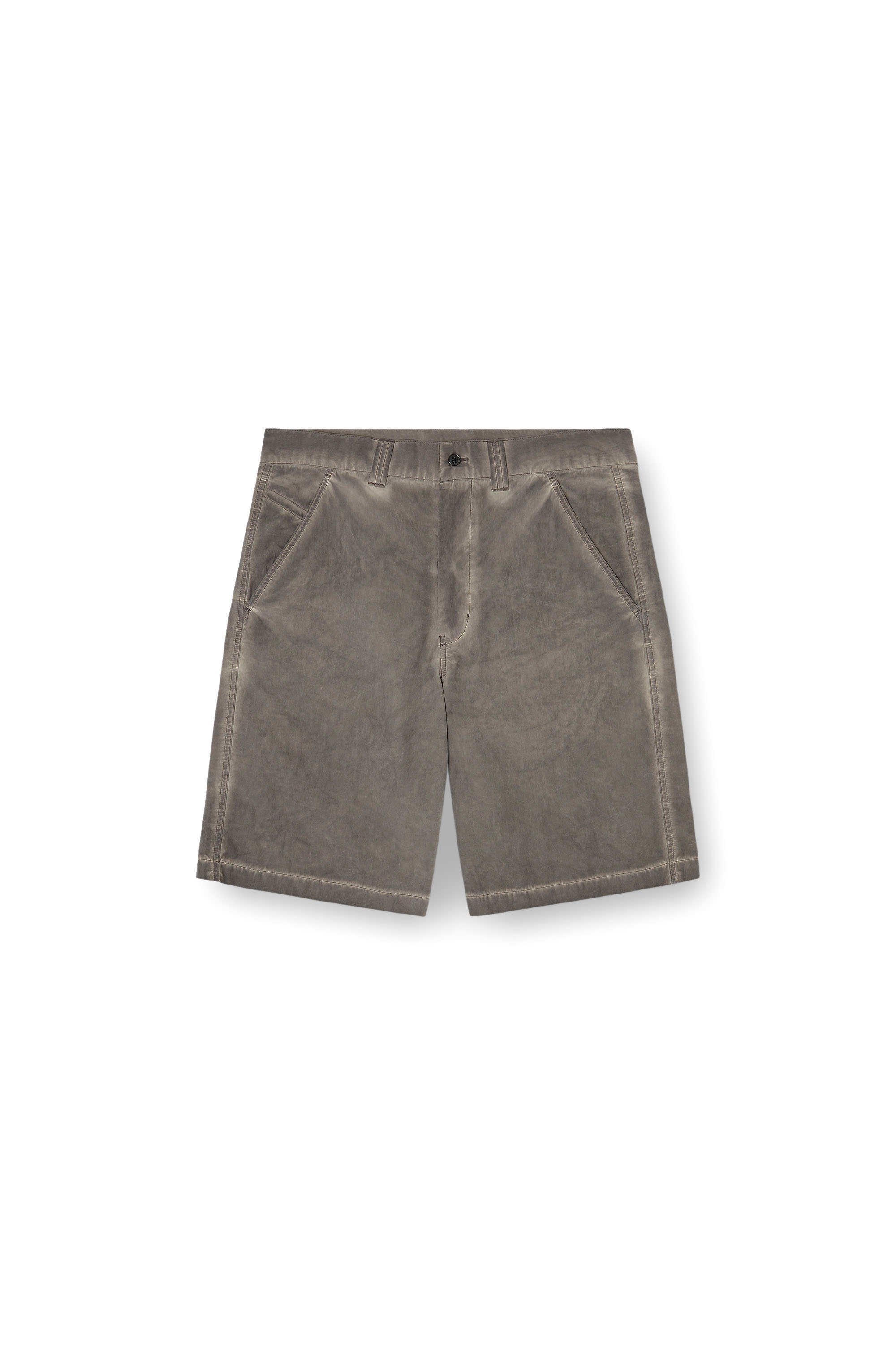 Diesel - P-HANT-CHINO-SHORT-TREAT, Pantalones cortos de nailon y algod&oacute;n con tinte pigmentado Hombre in Gris - 2