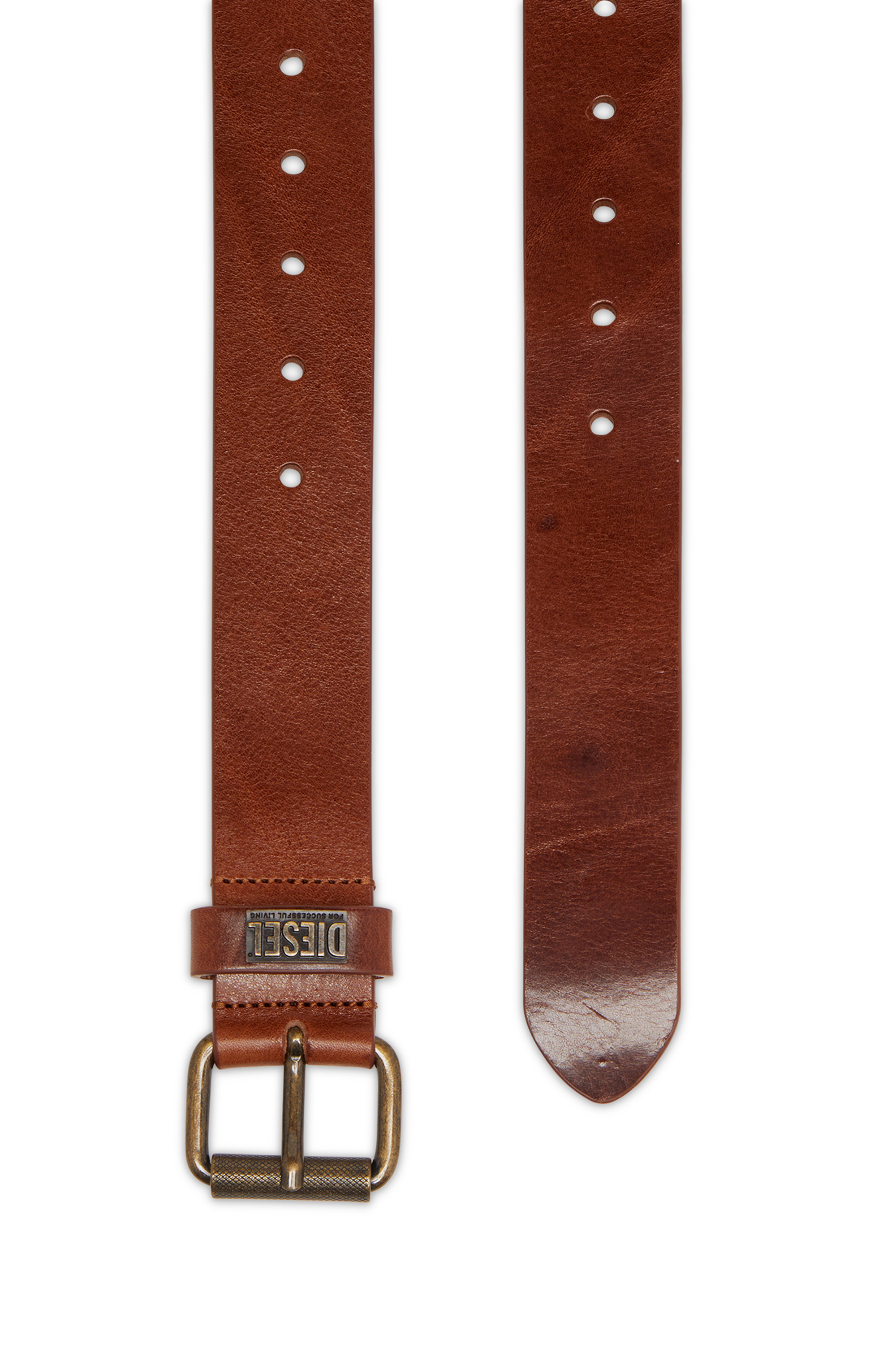 Diesel - B-BISCOTTO-LOOP II, Cintur&oacute;n de cuero de 3.5 cm con hebilla met&aacute;lica de marca Hombre in Marr&oacute;n - 2