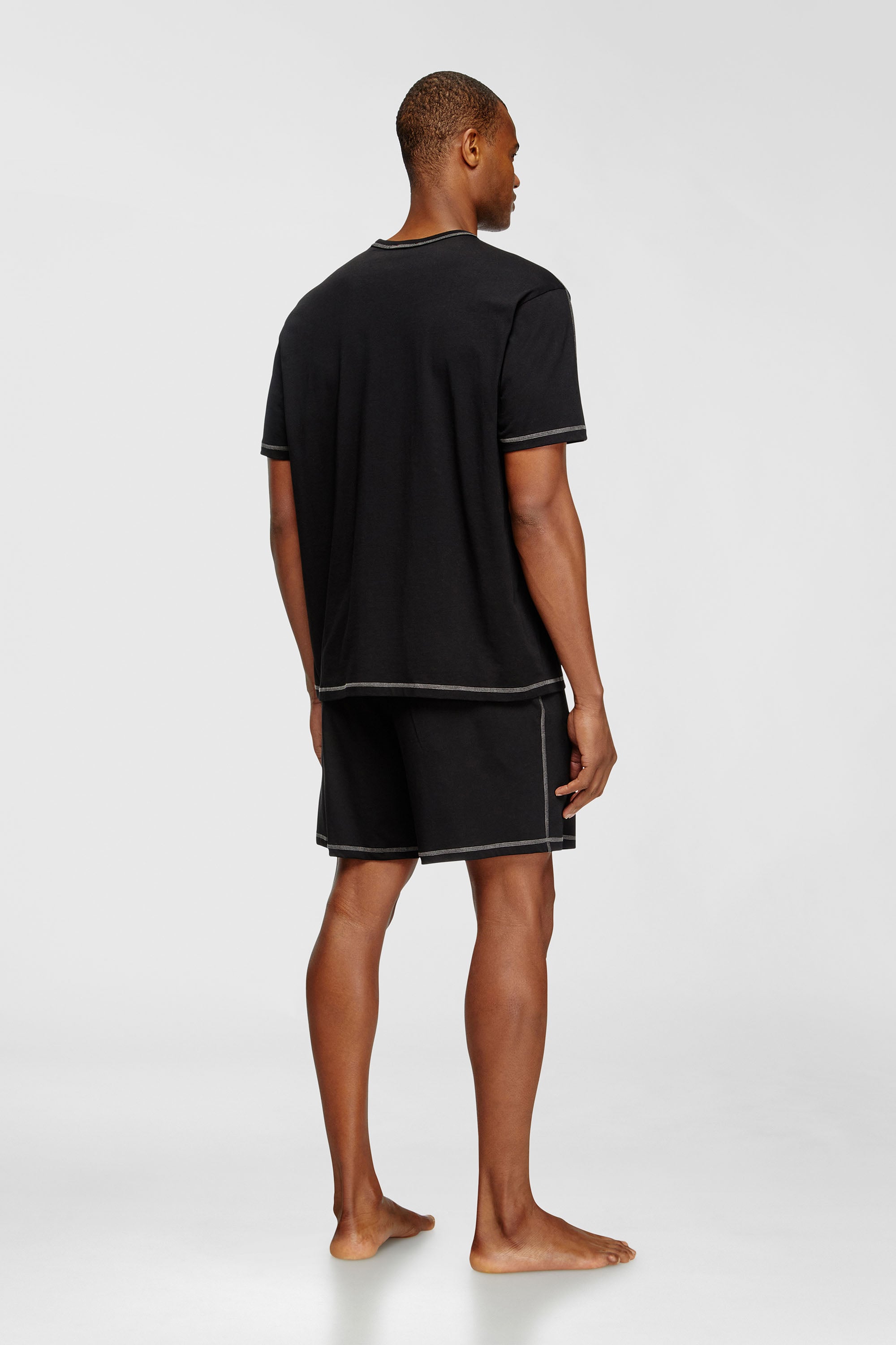 Diesel - SET-ADAM-D-CORE, Pijama corto de punto de algod&oacute;n Hombre in Negro - 3