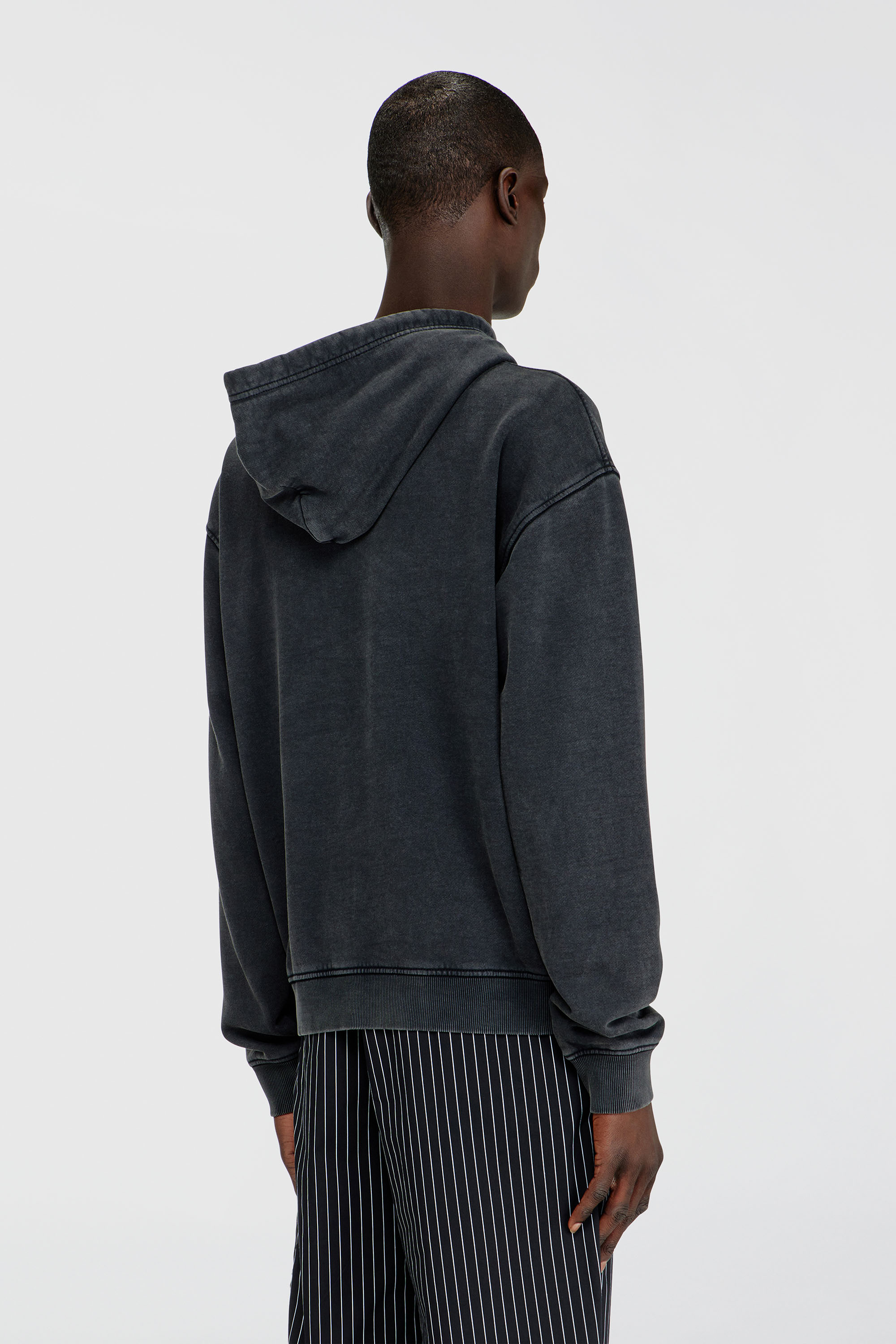 Diesel - S-NORM-HOOD-AA3, Sudadera con capucha estampada y apliques de strass Hombre in Gris - 4