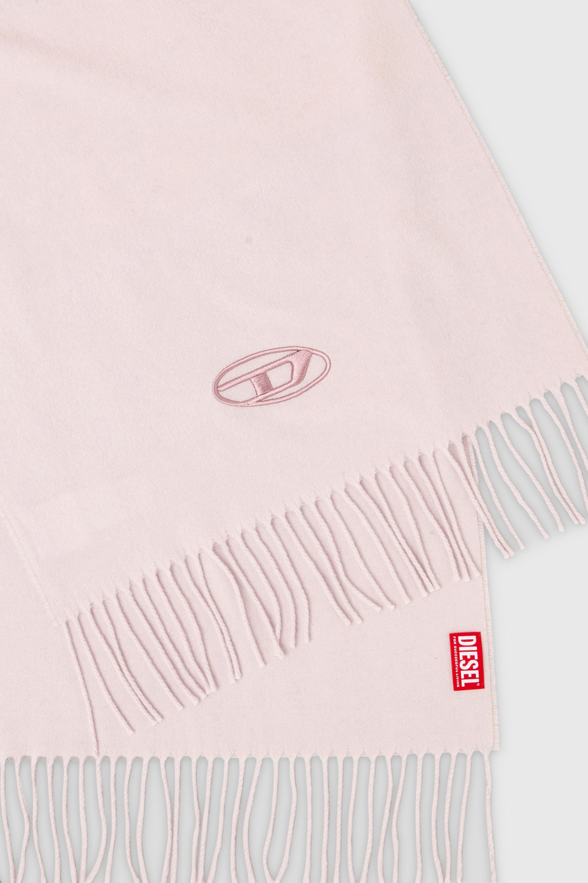 Diesel - S-IMON-D-LONG, Bufanda de mezcla de lana con bordes de flecos Unisex in Rosa - 3