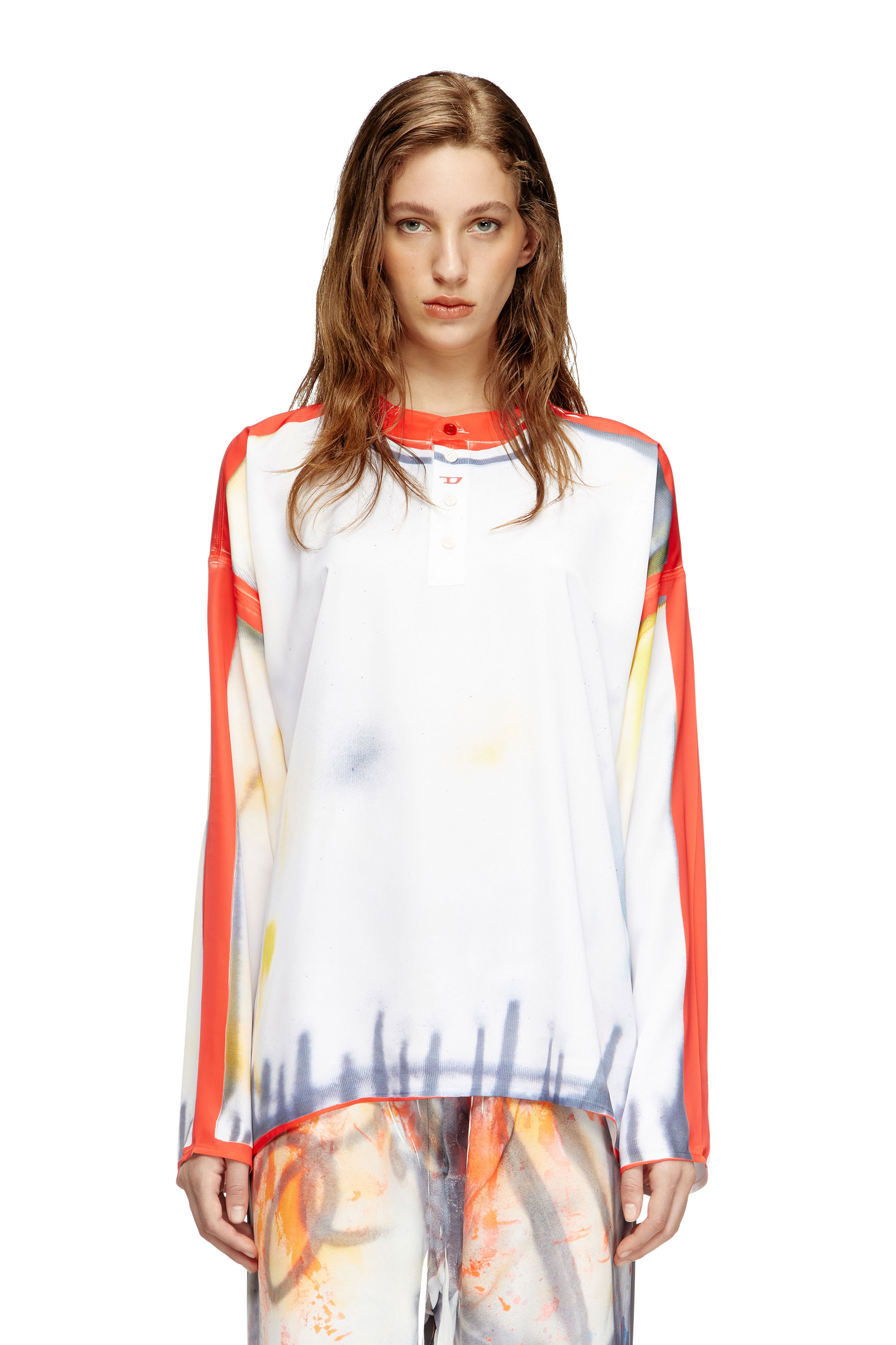 Diesel - T-OLAVI-A-SER-GRAFFITI-USA, Top Henley con estampado graffiti Unisex in Multicolor - 5