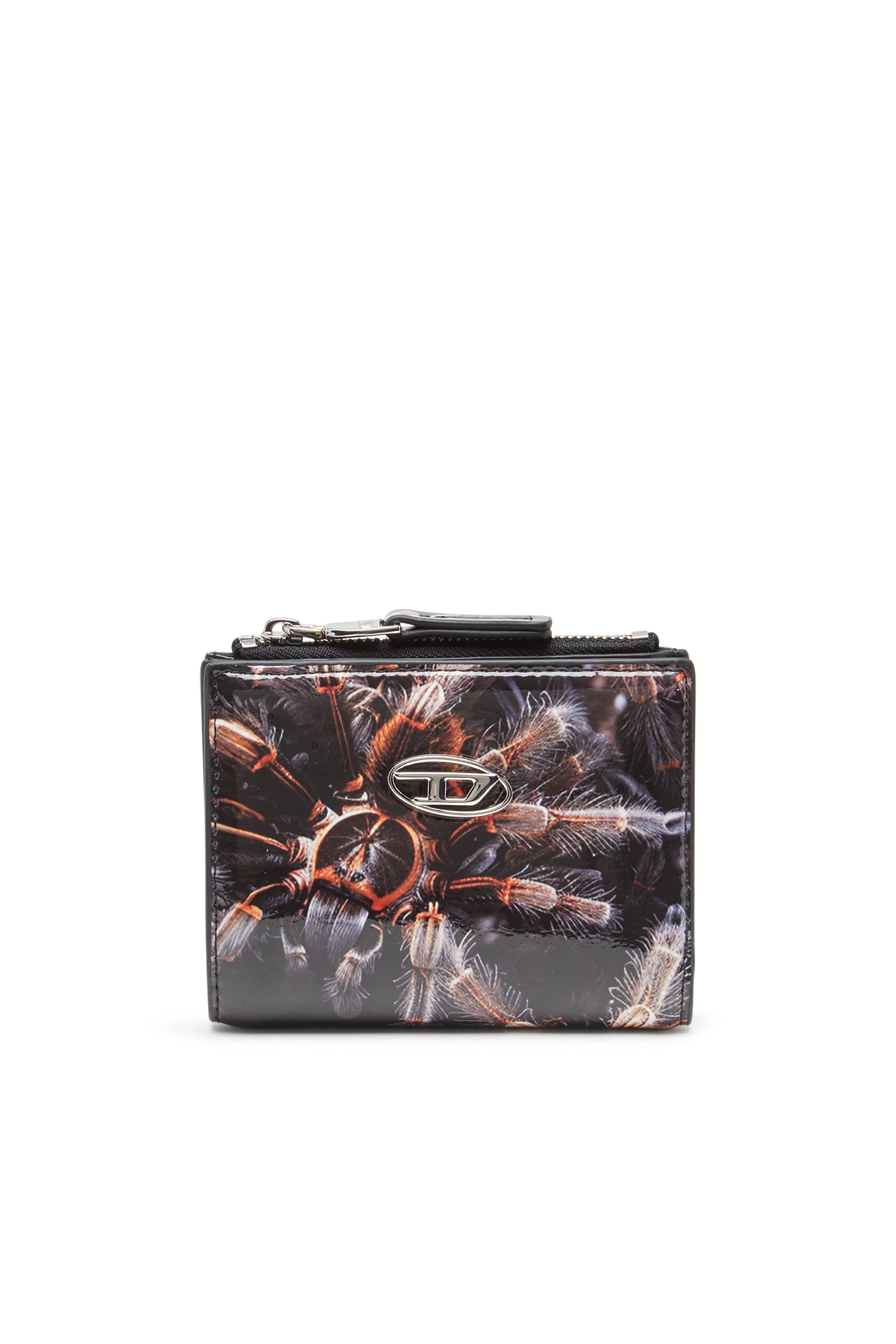 Diesel - PLAY BI-FOLD ZIP II, Cartera pequeña de poliuretano brillante estampado Mujer in Multicolor - 1