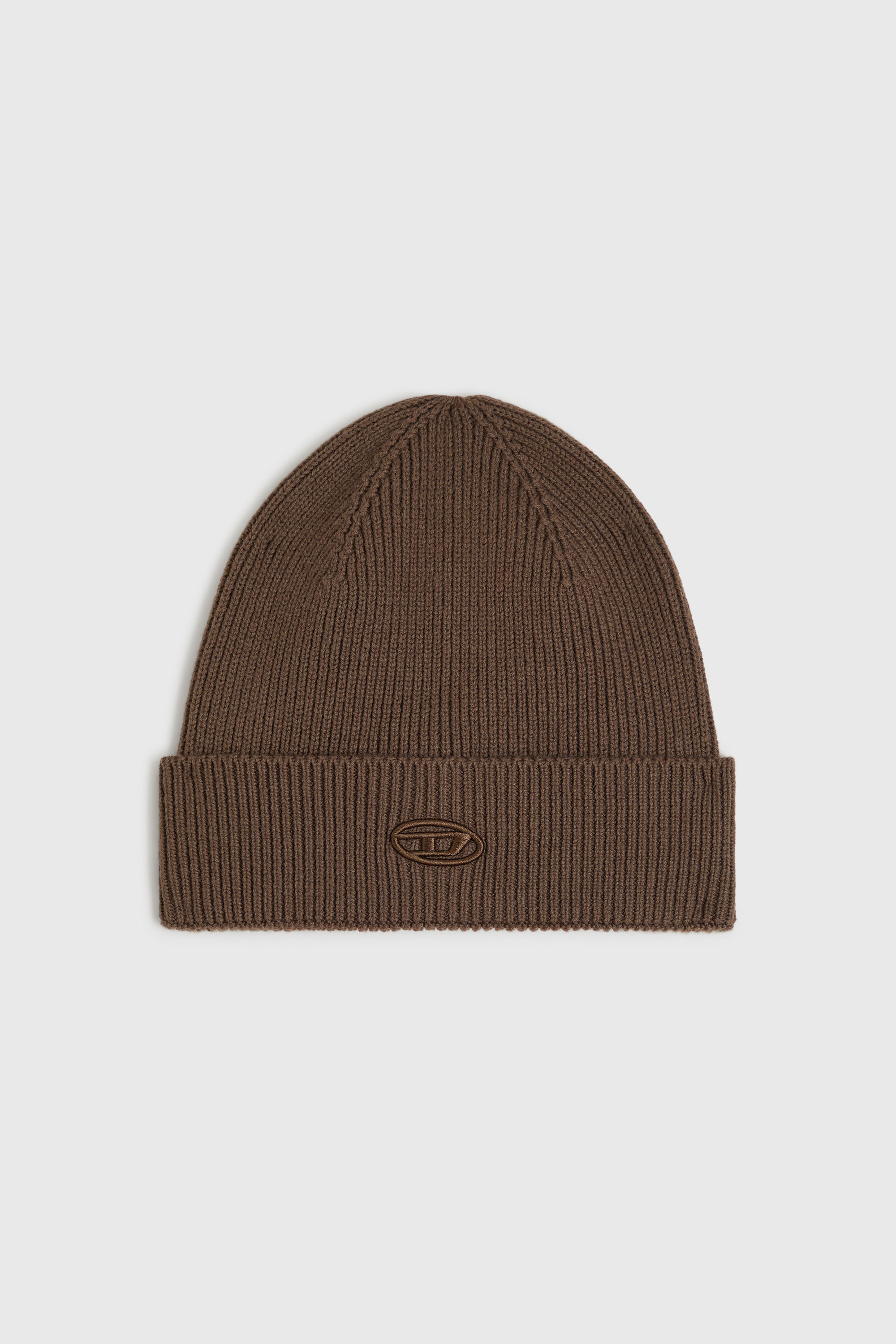 Diesel - K-CODER-FULLY B, Gorro en canal&eacute; con la D bordada Unisex in Marr&oacute;n - 1