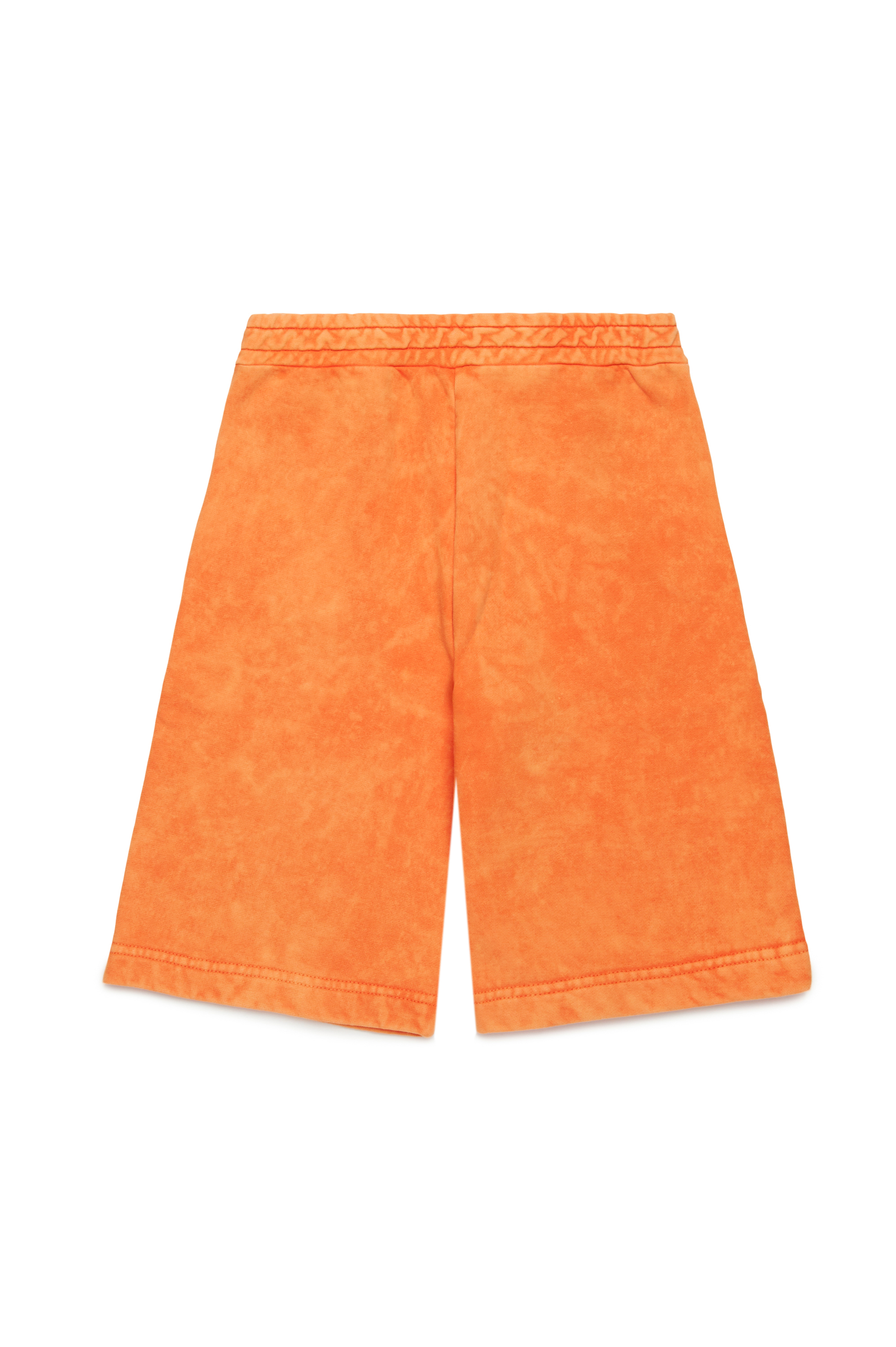 Diesel - PARRID, Pantalones cortos deportivos con efecto marmoleado y estampado gráfico Hombre in Naranja - 2