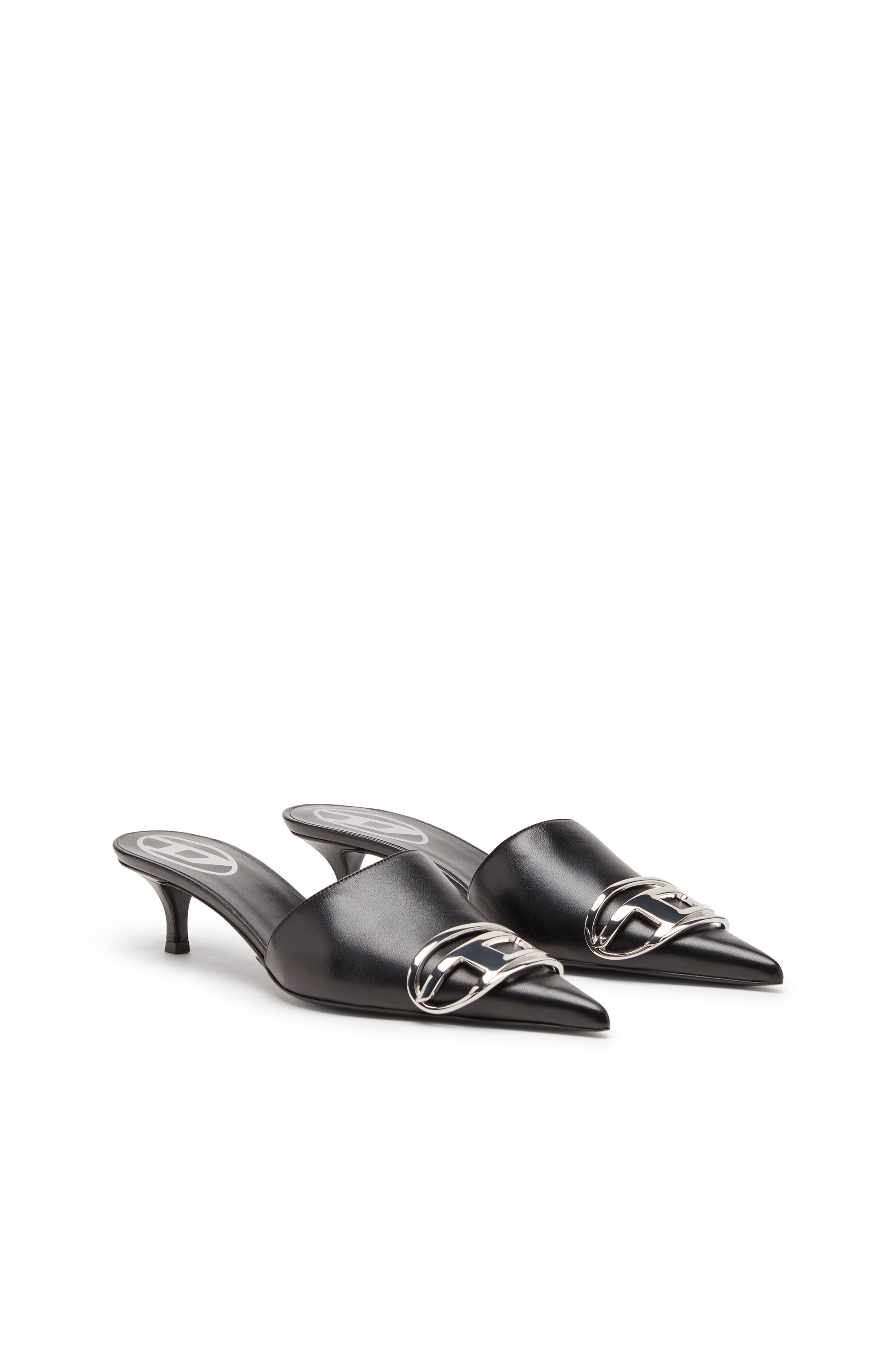 Diesel - D-VENUS KITTIE B, Mujer Zapatos sin talón con tacones chupetes en cuero napa in Negro - Image 2