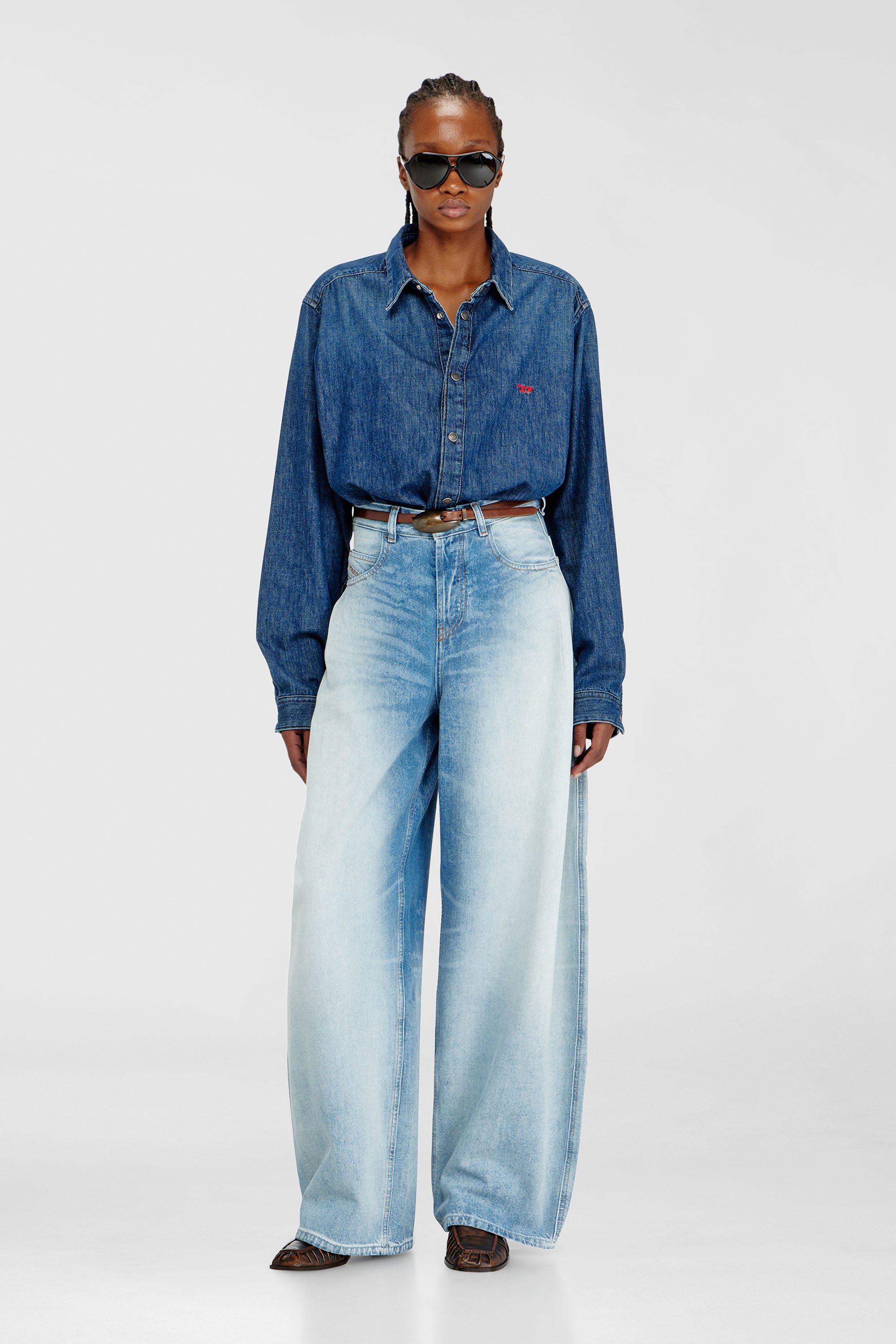 Diesel - Relaxed Jeans 1987 D-Khelz 007EE Mujer, Azul Claro - 1