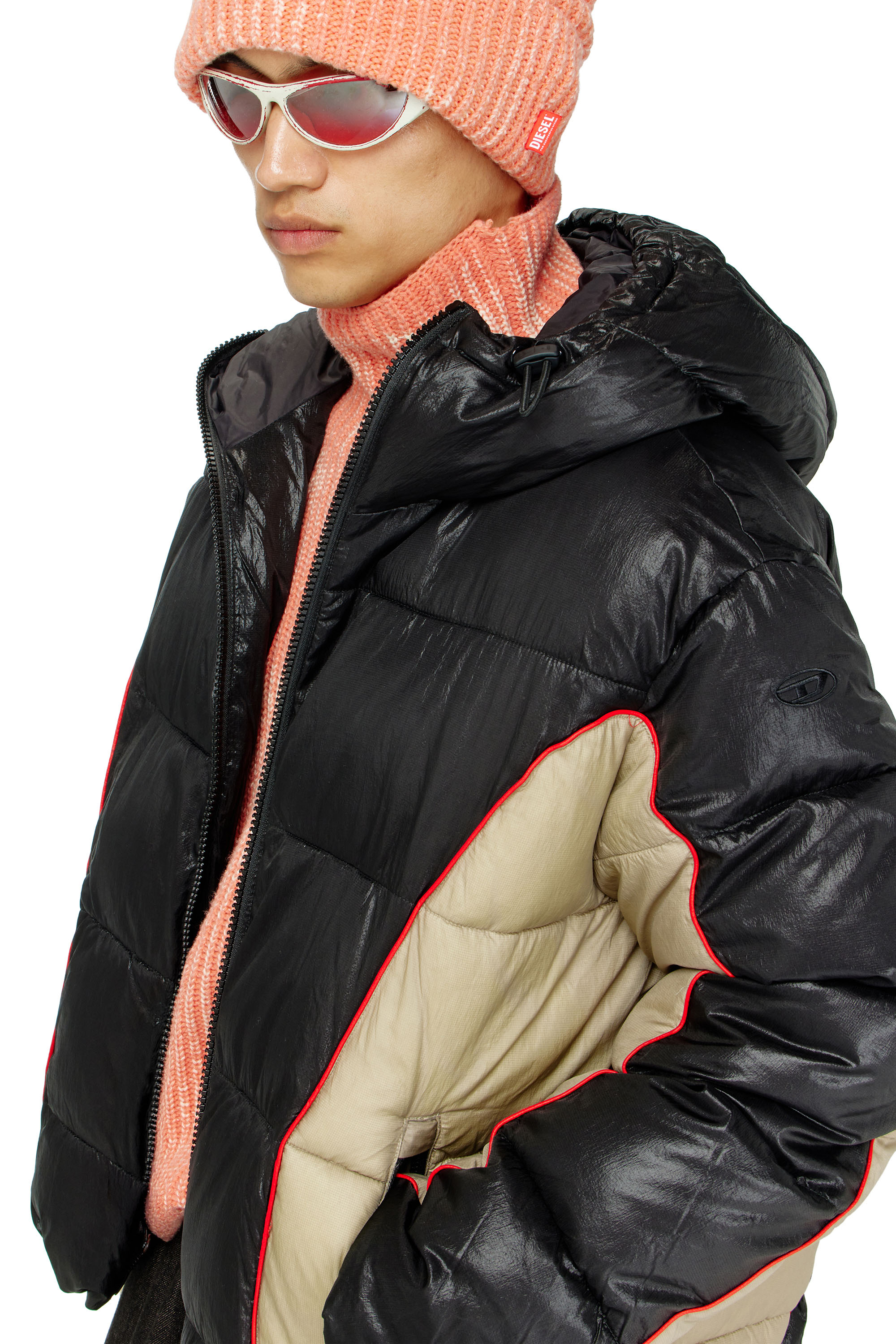 Diesel - W-OSTEND, Chaqueta puffer con capucha de ripstop brillante Hombre in Multicolor - 5