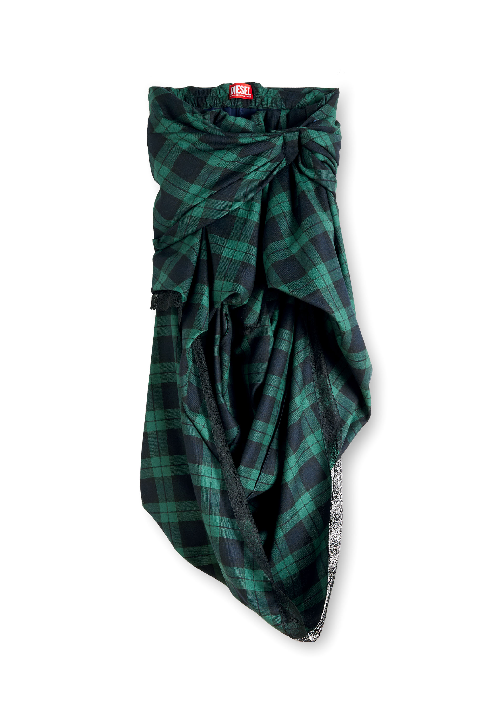 Diesel - O-WINNY, Falda midi de tart&aacute;n con encaje Mujer in Multicolor - 2
