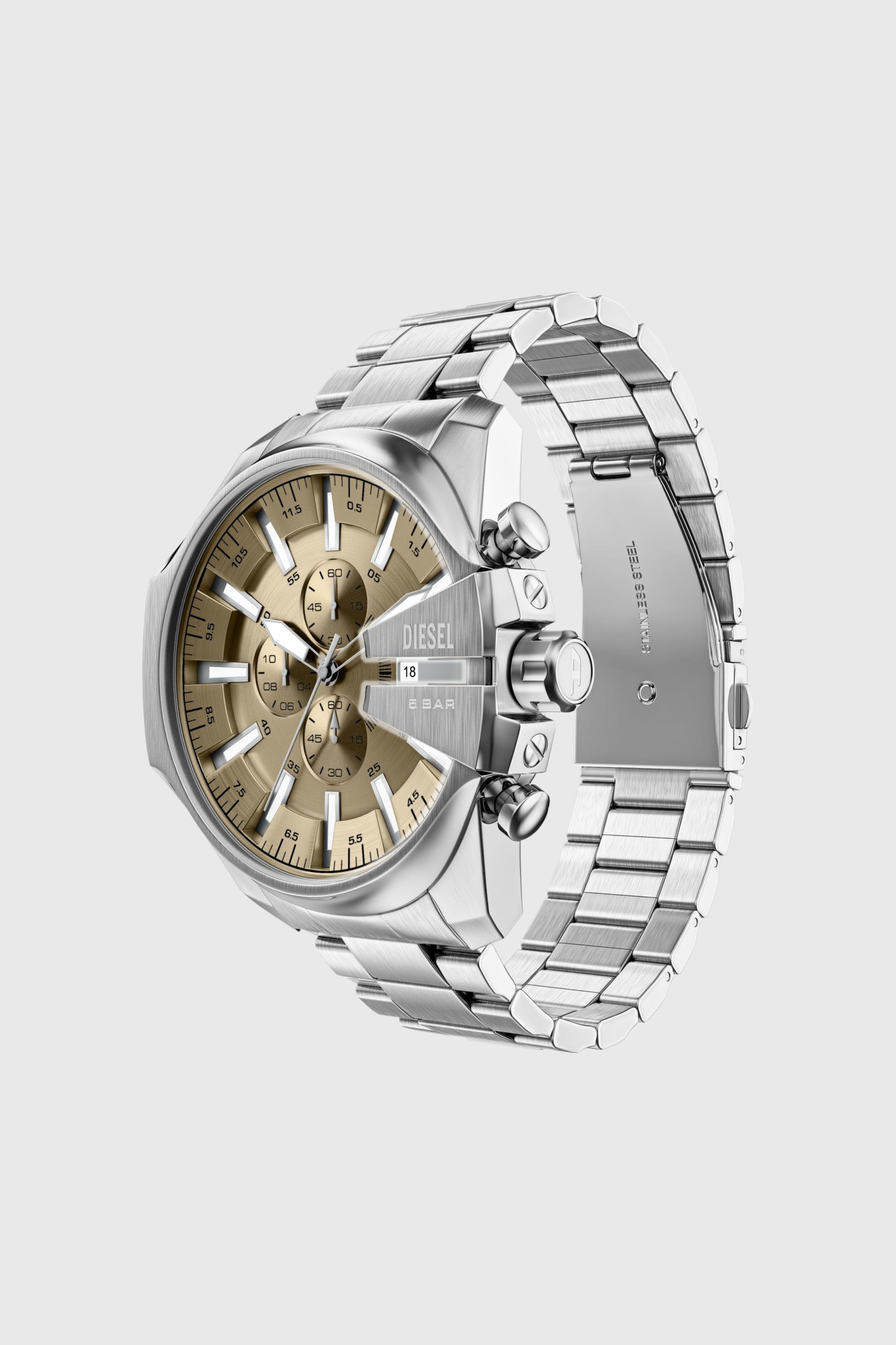 Diesel - DZ4702 WATCH, Mega Chief Slim Reloj de Acero Inoxidable Hombre in Plateado - 2