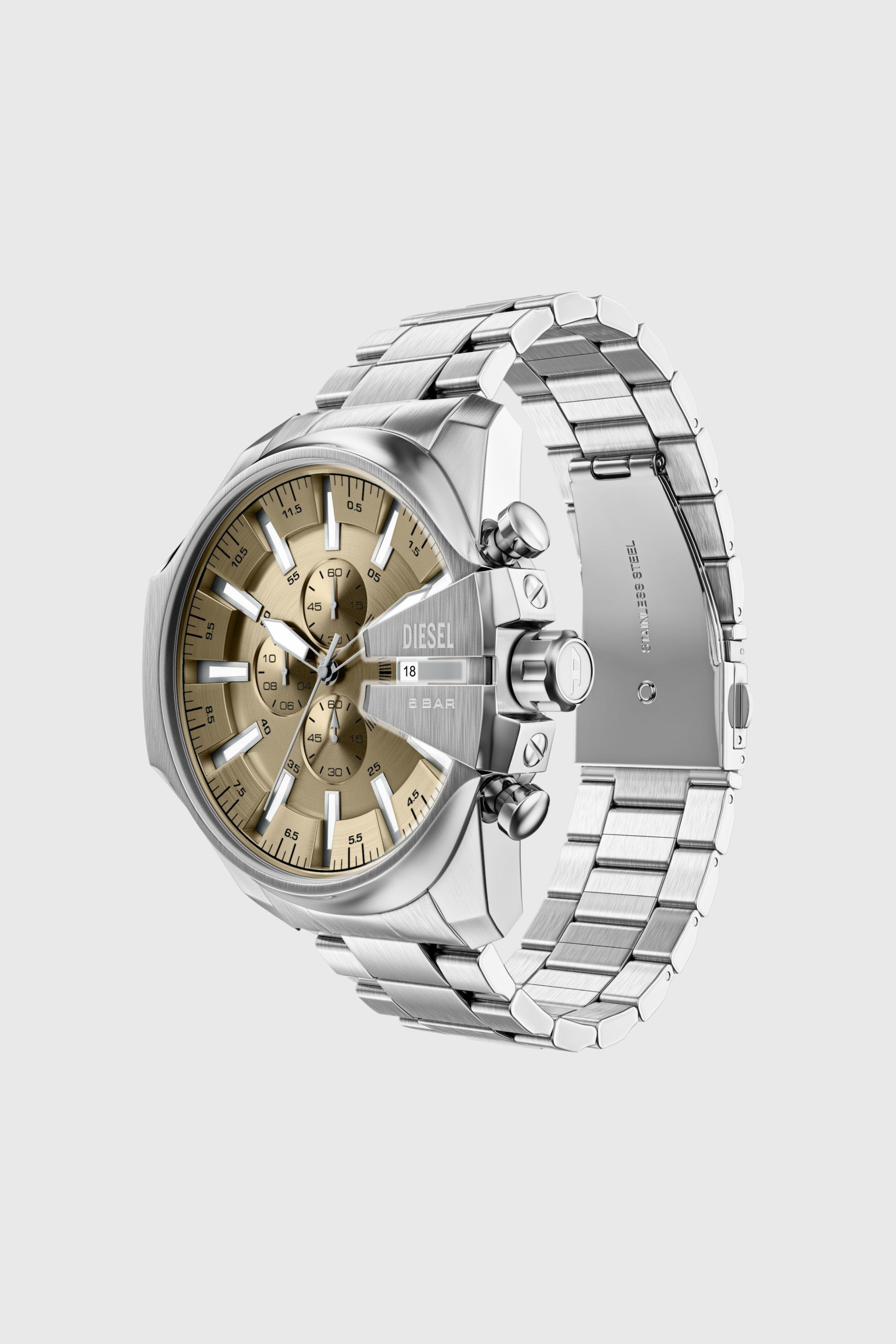 Diesel - DZ4702 WATCH, Mega Chief Slim Reloj de Acero Inoxidable Hombre in Plateado - 7