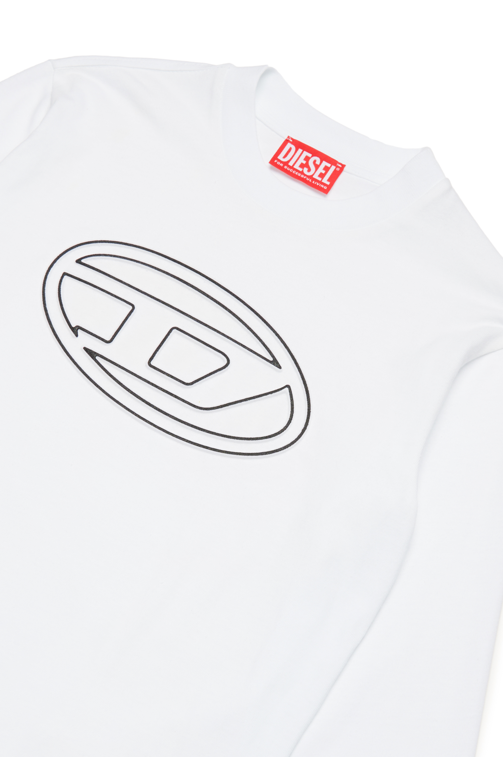 Diesel - TJUSTBIGOVALS OVER, Man's Long sleeved t-shirt with large oval D logo in White - 3