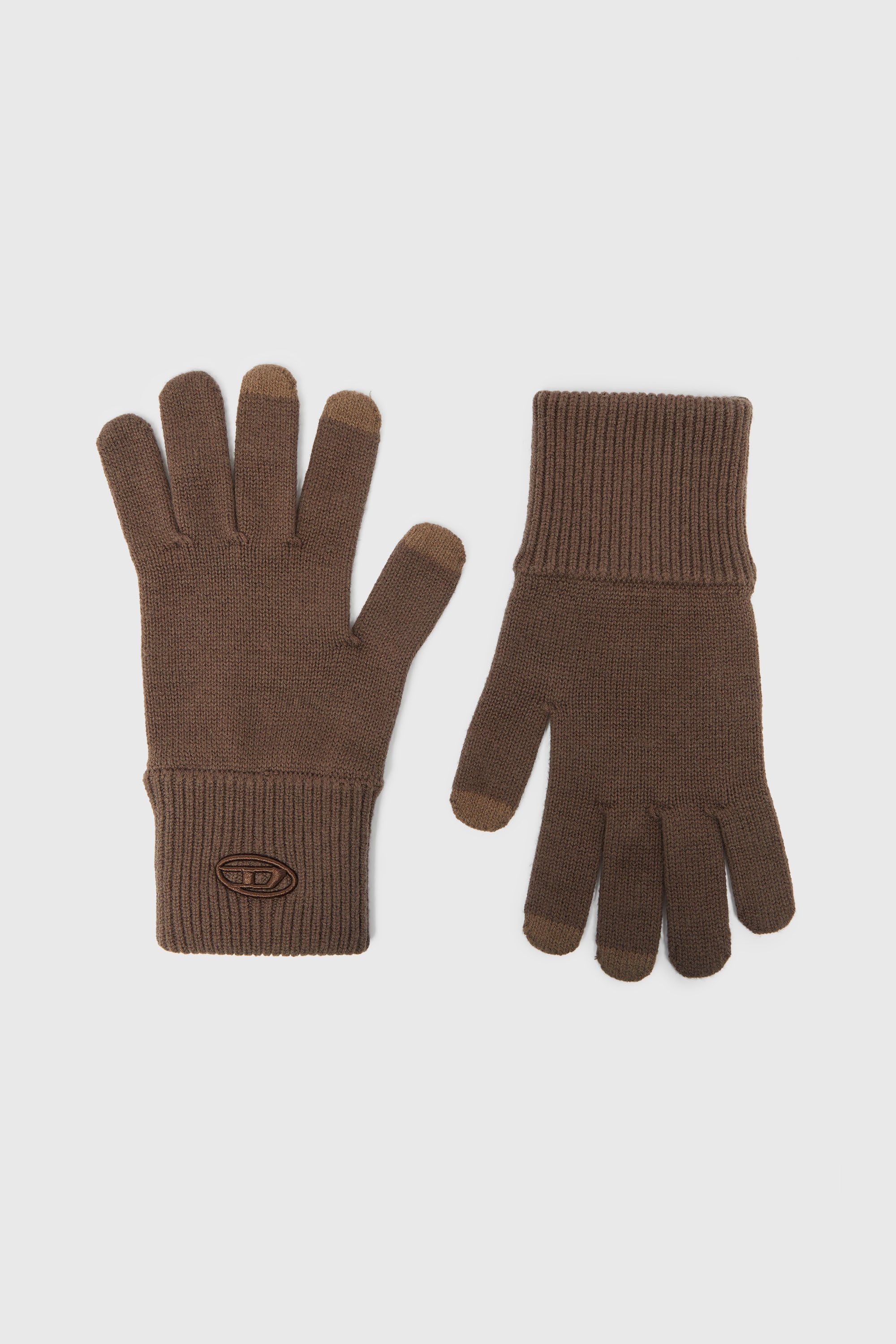 Diesel - K-CODY-A, Guantes de mezcla de lana con logo bordado Unisex in Marr&oacute;n - 1