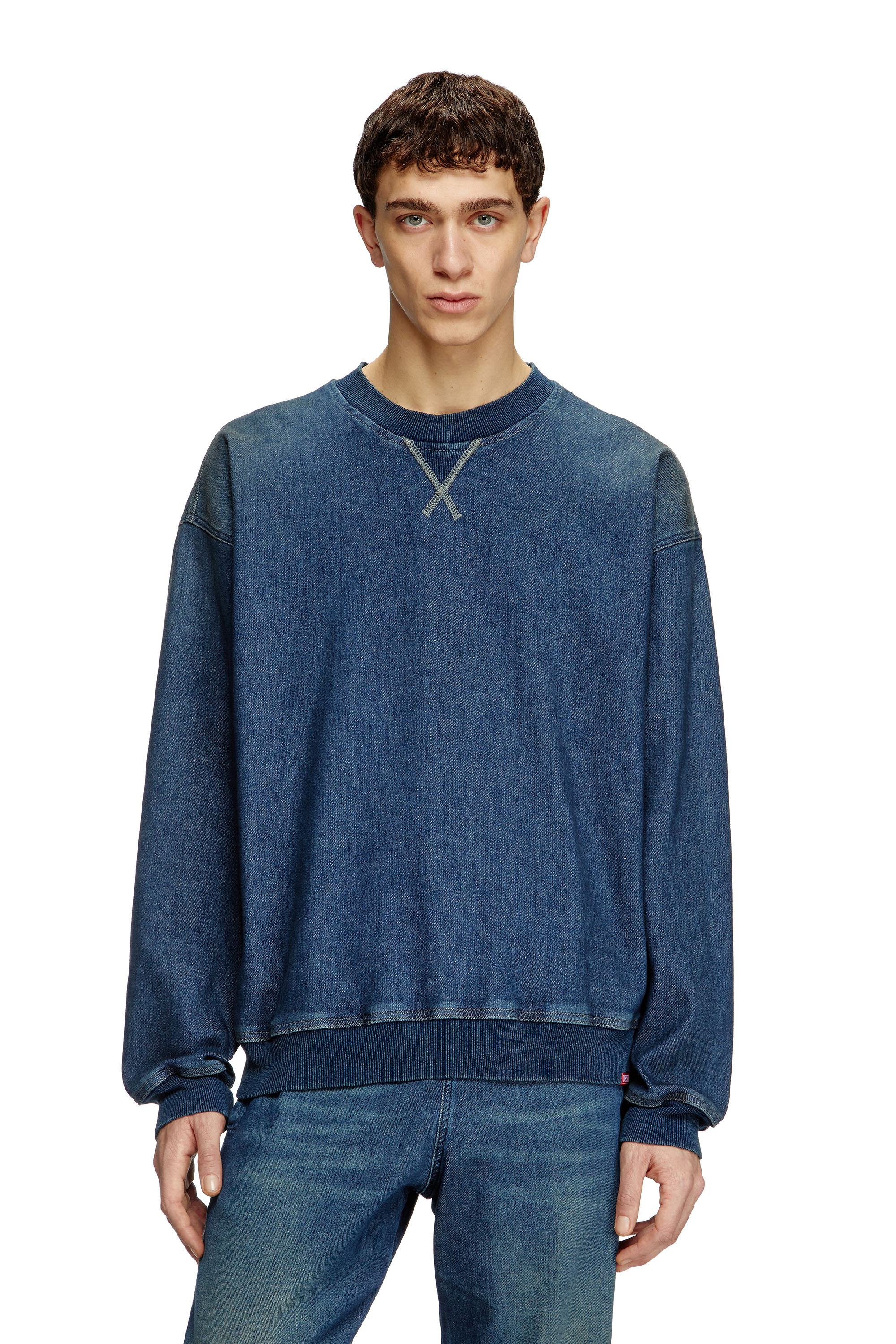 Diesel - D-KRIBY-S TRACK, Sudadera Track Denim Unisex in Azul marino - 1