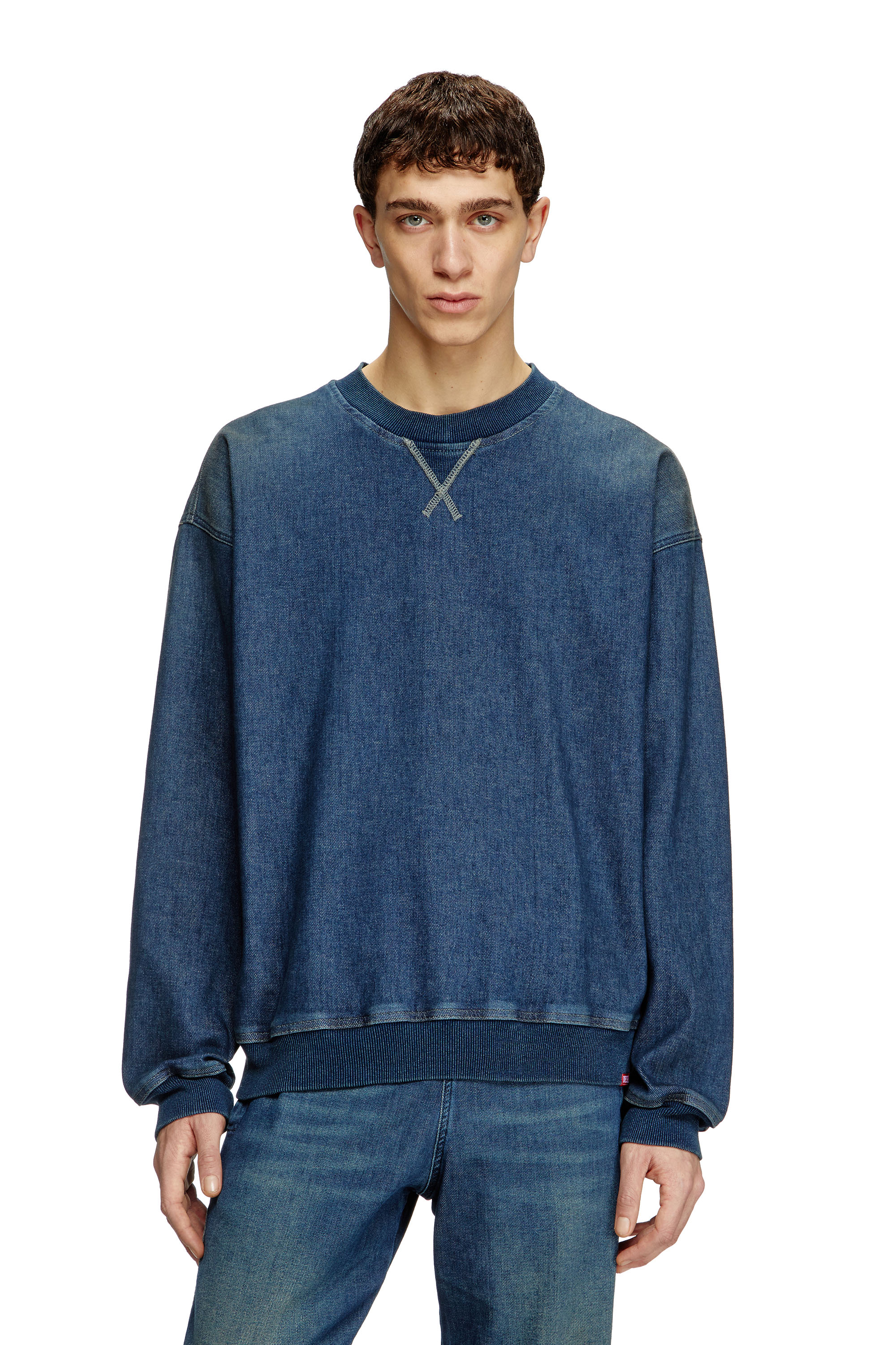 Diesel - D-KRIBY-S TRACK, Sudadera Track Denim Unisex in Azul marino - 3