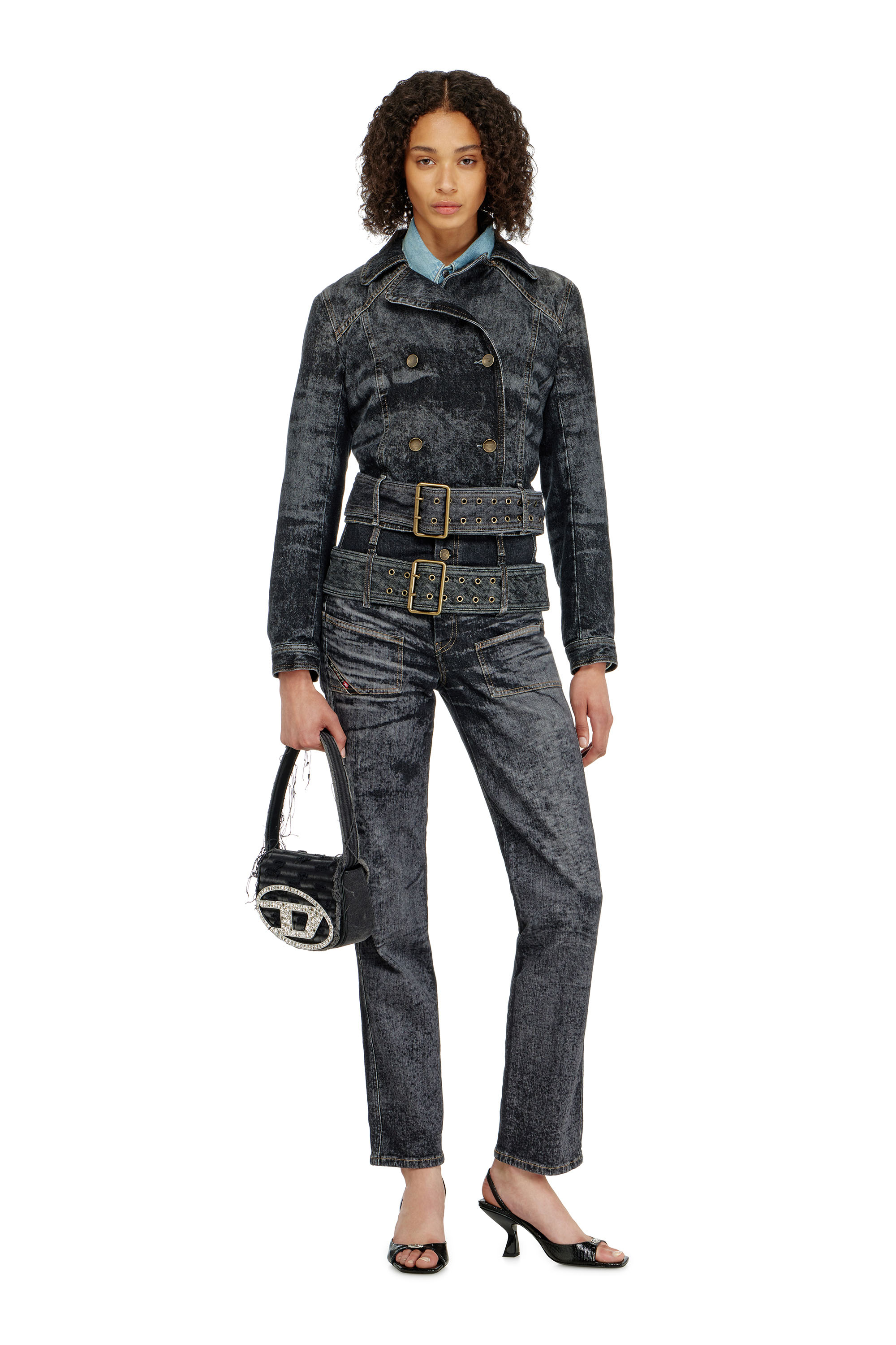 Diesel - Slim Jeans D-Gorina 09Q30 Mujer, Negro/Gris oscuro - 1
