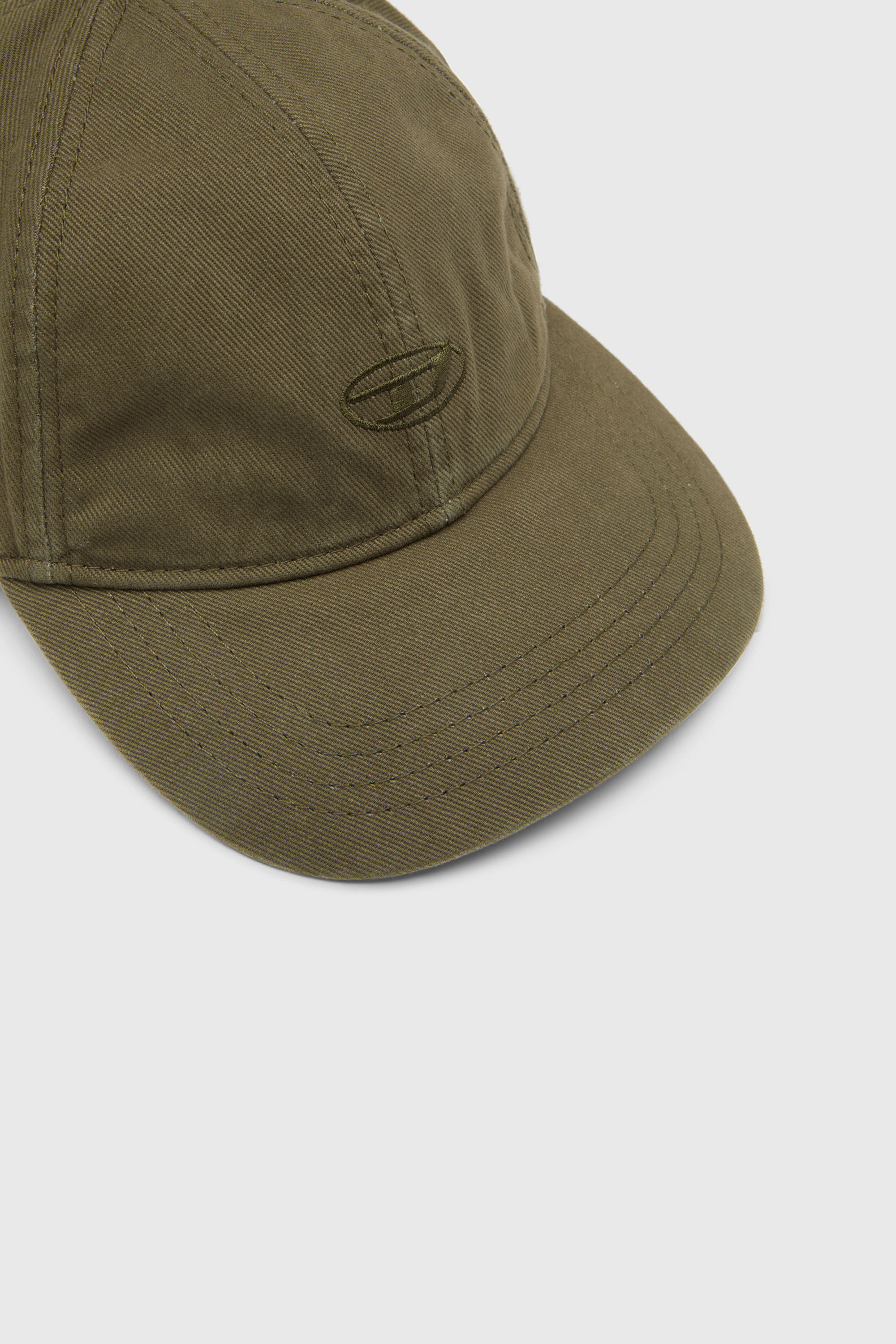 Diesel - C-RUN-WASH, Gorra de b&eacute;isbol en sarga de algod&oacute;n lavada Hombre in Verde - 3