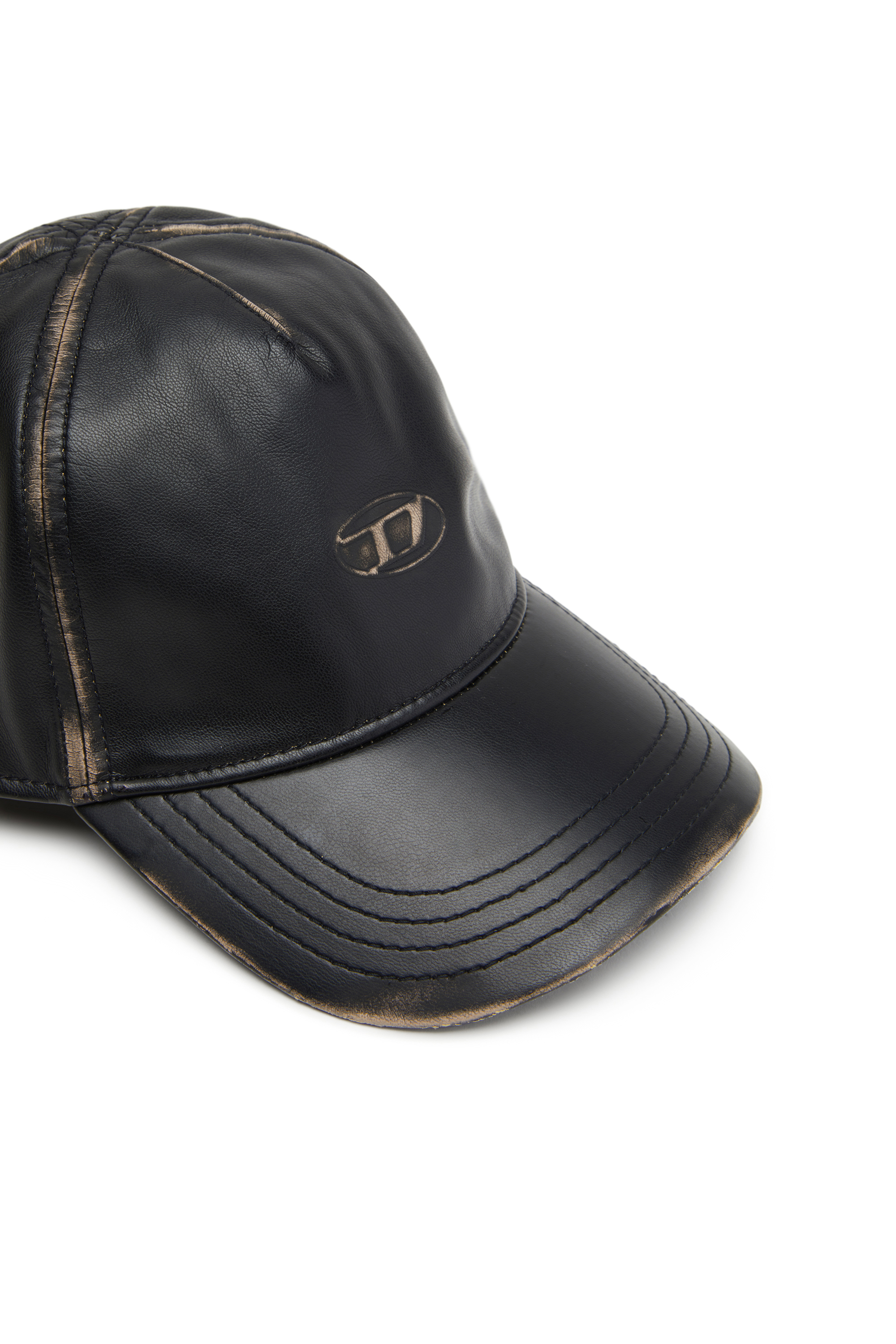 Diesel - C-HEATHER, Gorra de béisbol de cuero sintético Hombre in Negro - 3