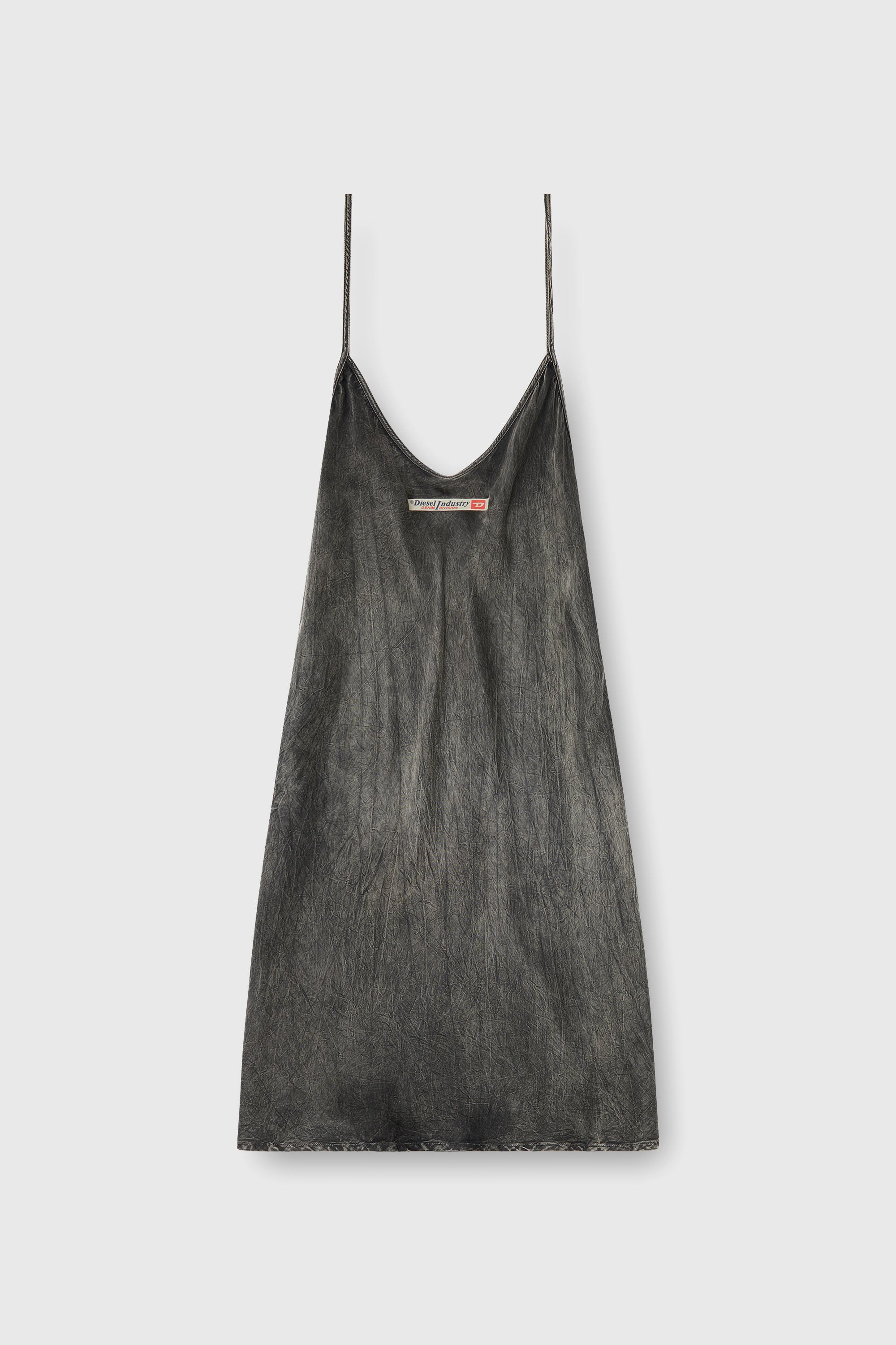 Diesel - CASSIDY-DNM, Vestido lencero de viscosa con tirantes finos Mujer in Negro - 2