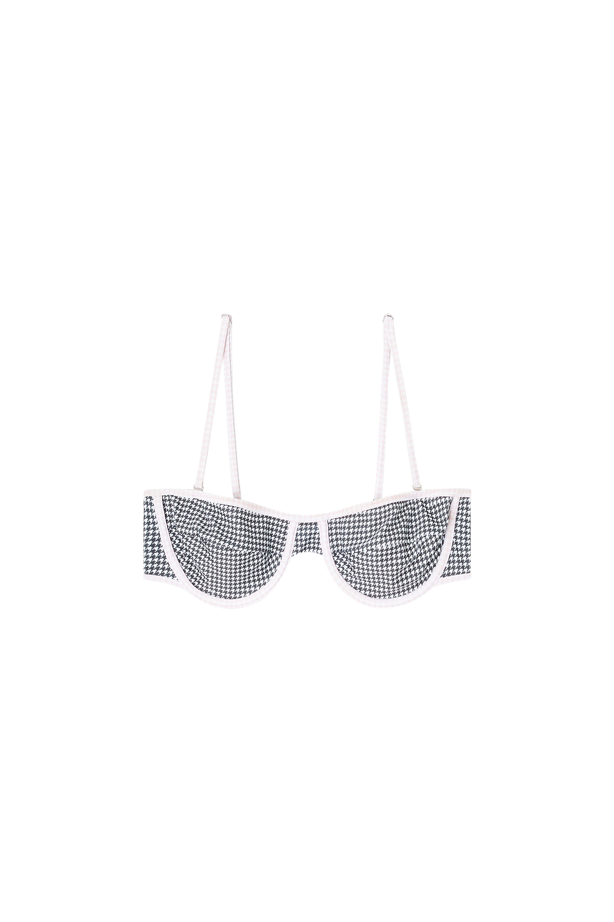 Diesel - D-WIRE-D-CORE, Top de bikini con estampado de pata de gallo Mujer in Gris - 3