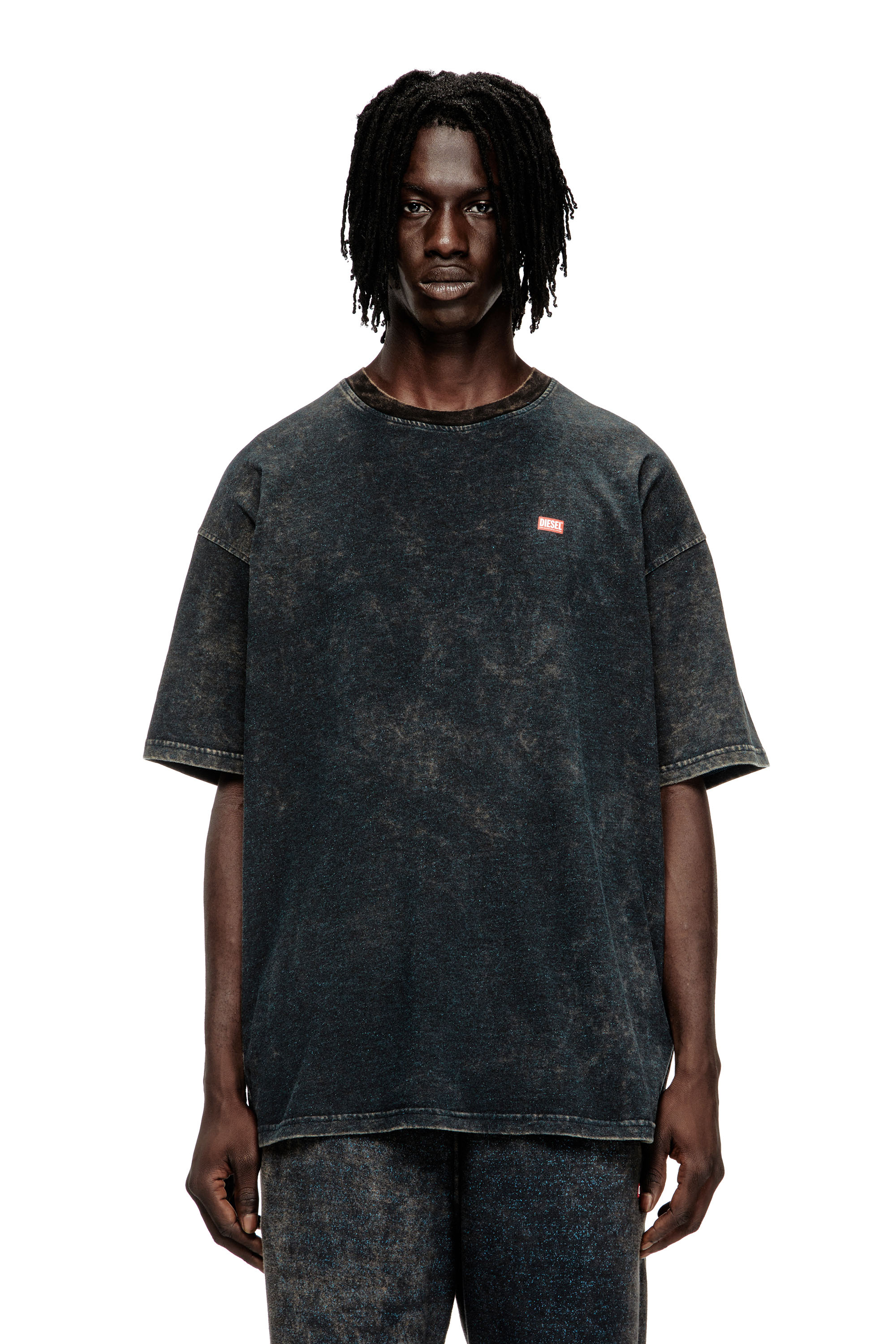 Diesel - T-BOXT-T4, Camiseta de jersey vanisèe con logo Hombre in Negro - 1