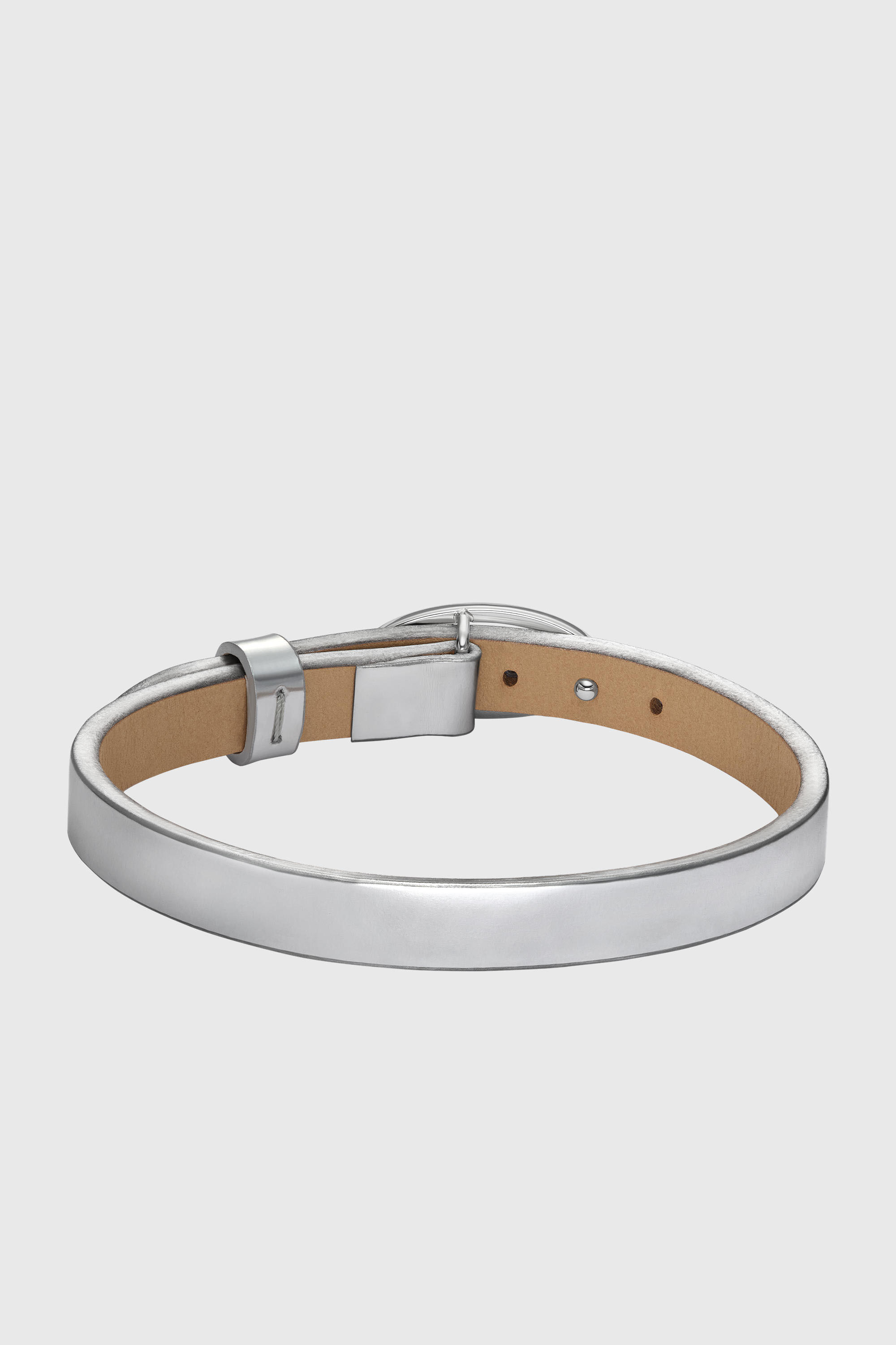 Diesel - DX1518040, Pulsera apilable de cuero plateado Unisex in Plateado - 2