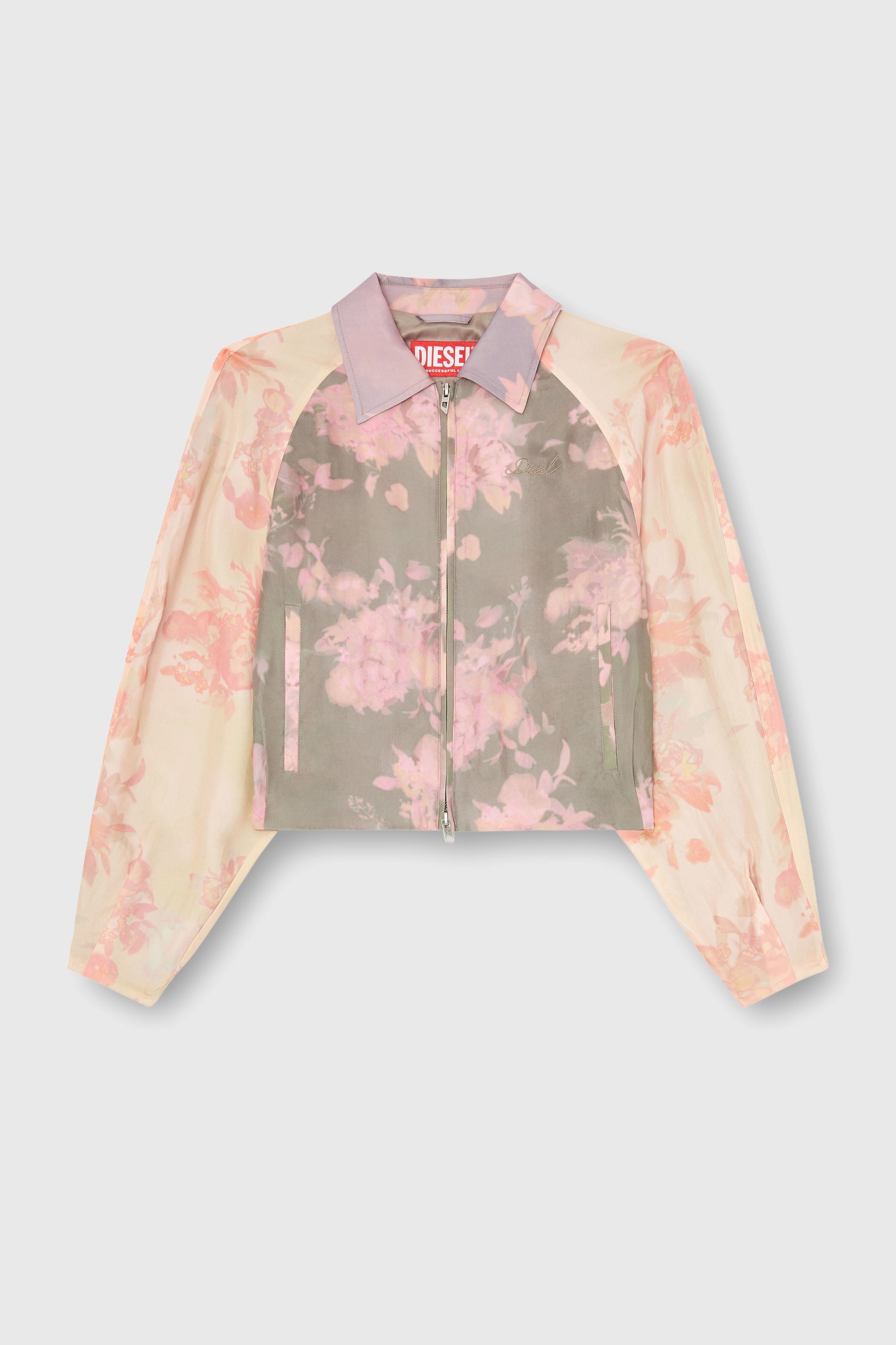 Diesel - G-ALENA, Chaqueta bomber floral en acetato arrugado Mujer in Multicolor - 2