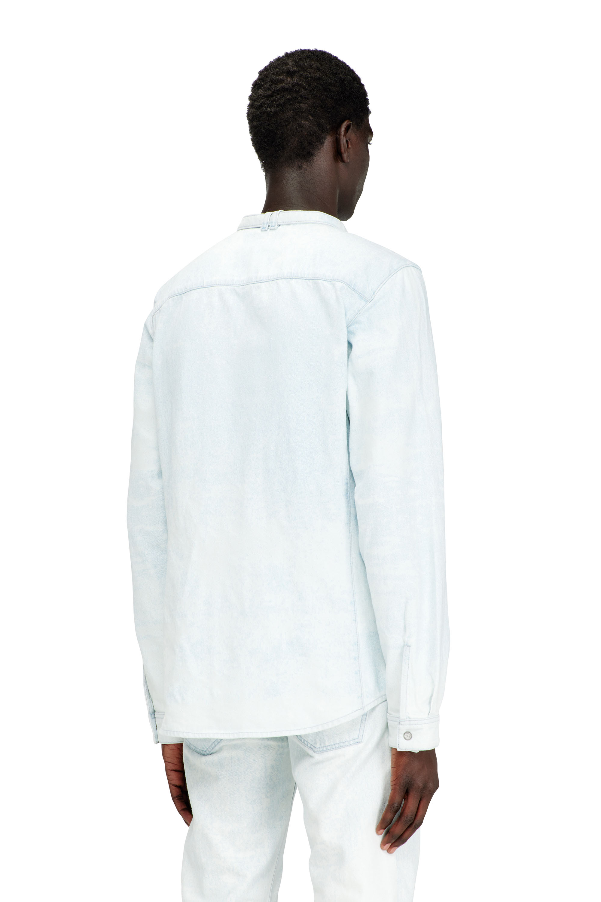 Diesel - D-TYLLAR-FSI, Camisa de denim satinado azul hielo Hombre in Azul marino - 4